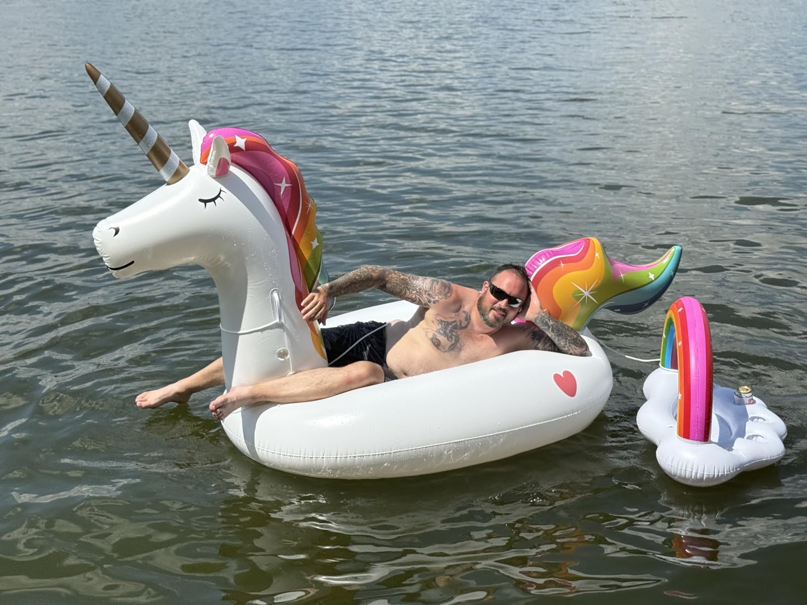 Inflatable Pool Floats for Adults and Kids, Water Unicorn Pool Float for Swimming Pool Fun customer photo 2