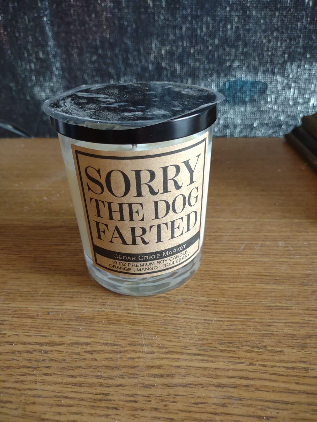 Cedar Crate Market Funny Dog Candle - Sorry The Dog Farted Soy Candle | Pet Odor Eliminator Gift | Orange Mango Goji Berry Scented| Hand-Poured USA Made, Pet Owner Gift, Housewarming, Gag customer photo 2