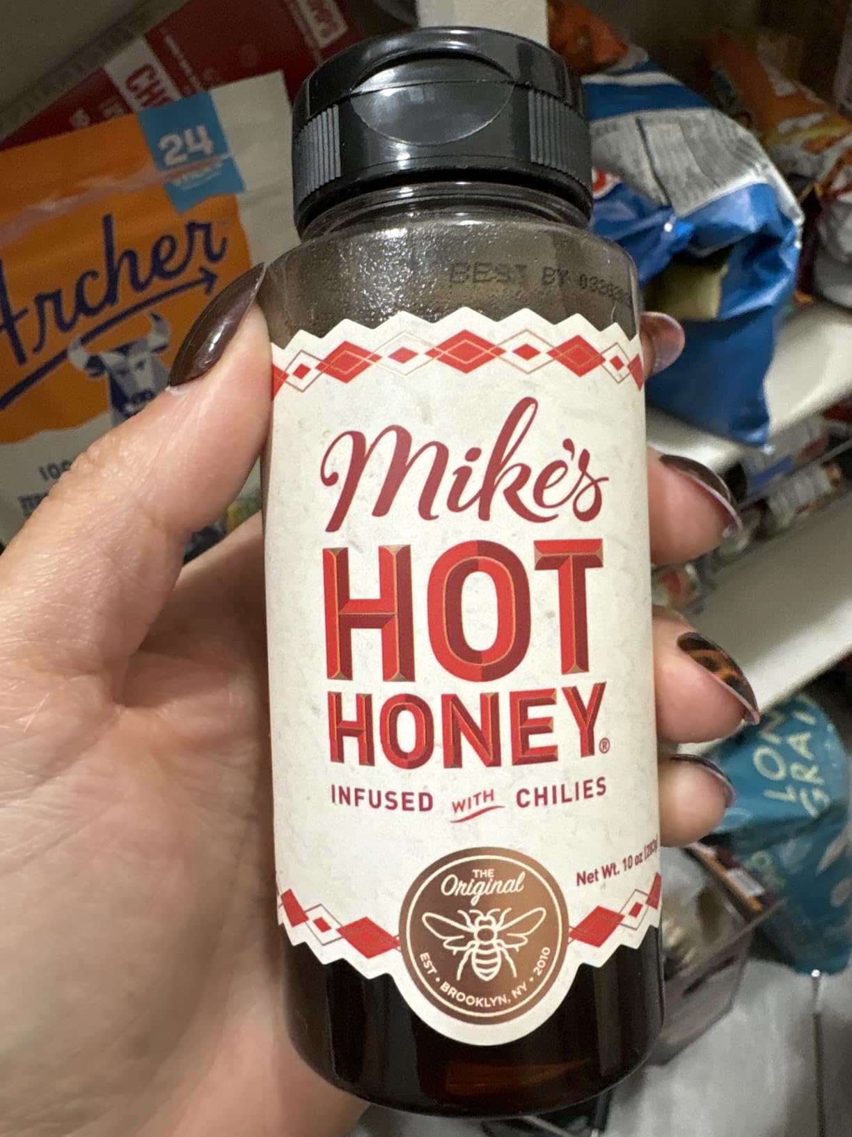 Mike's Hot Honey, America's #1 Brand of Hot Honey, Spicy Honey Infused with Chili Peppers, Certified Kosher, Gluten-Free, Paleo-Friendly, Sweet Heat, Perfect for Hot Sauce Lovers (10oz Bottle) customer photo 1