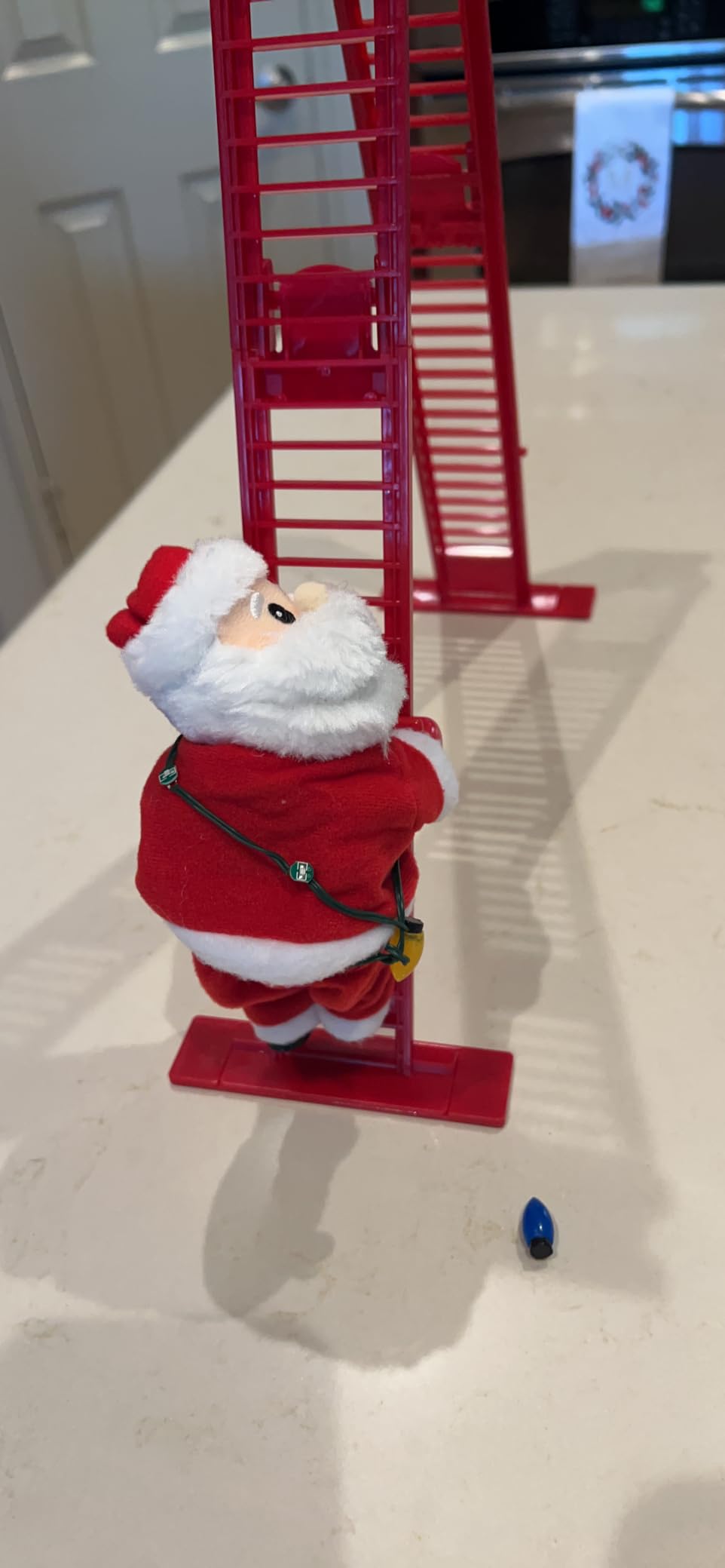 Mr. Christmas Miniature Super Climber Musical Animated Indoor Christmas Decoration, 17 Inches, Soft White Santa Claus customer photo 1