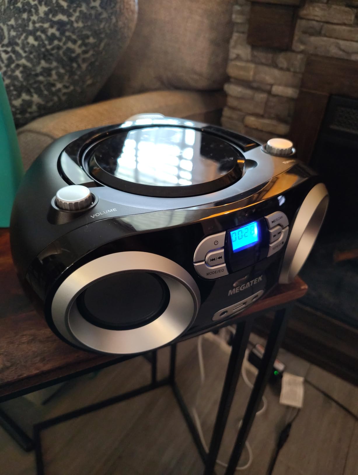 MEGATEK Portable CD Player Boombox with Bluetooth & FM Radio - Black | USB Playback, Clear Stereo Sound, AUX Input, Headphone Jack, CD-R/RW & MP3-CD Support, LCD Display, AC/Battery Powered customer photo 2