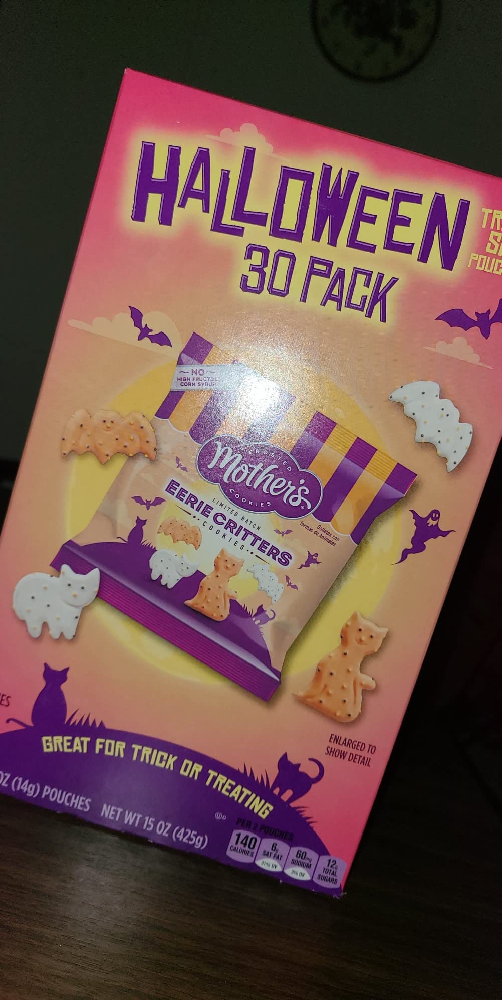 Mother's Circus Halloween Animal Cookies, Snack Pack Halloween Treats for Kids, Individually Wrapped Halloween Cookies, Cats and Bats Frosted Animal Cookies with Sprinkles, 30ct Box customer photo 1