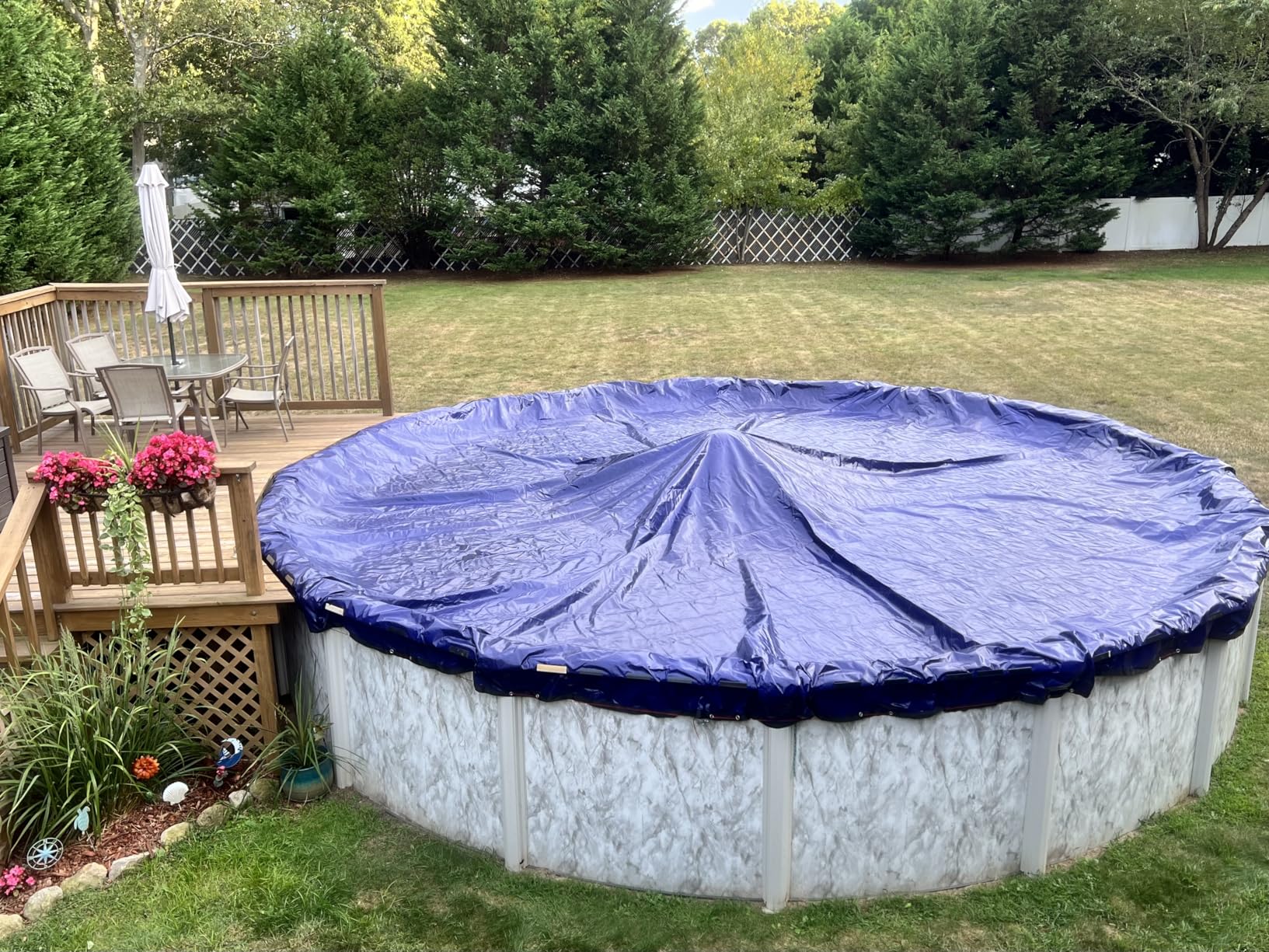 Winter Pool Cover 24 ft Round for Above Ground | Extra Thick & Durable Above-Ground Pool Cover | Sapphire Series of Premium Cold- and UV-Resistant Pool Cover | by Yankee Pool Pillow customer photo 2