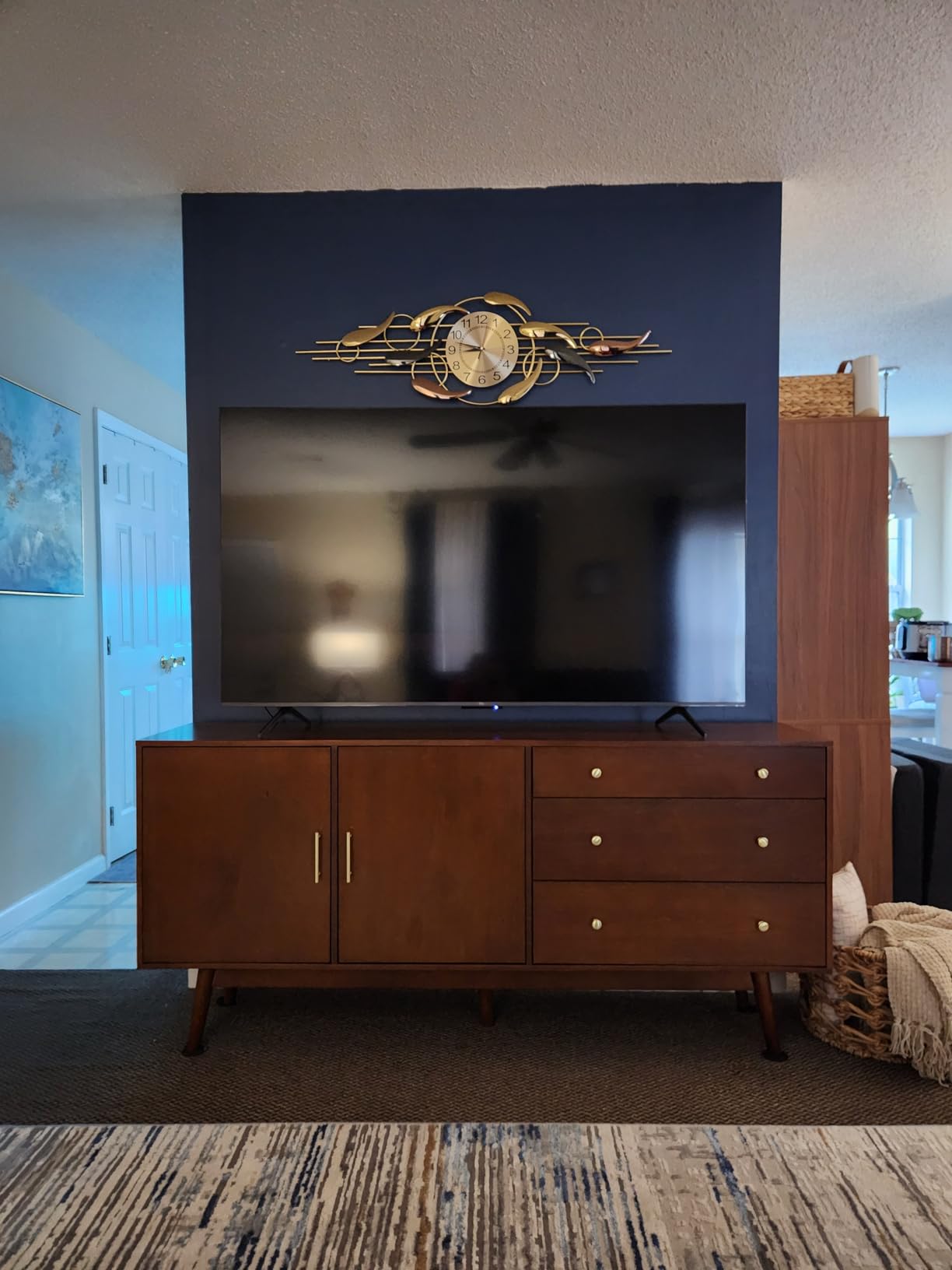 Walker Edison Mid-Century Modern Wood Kitchen Buffet Sideboard Entryway Serving Storage Cabinet Doors Dining Room Console, 70 Inch, Walnut customer photo 1