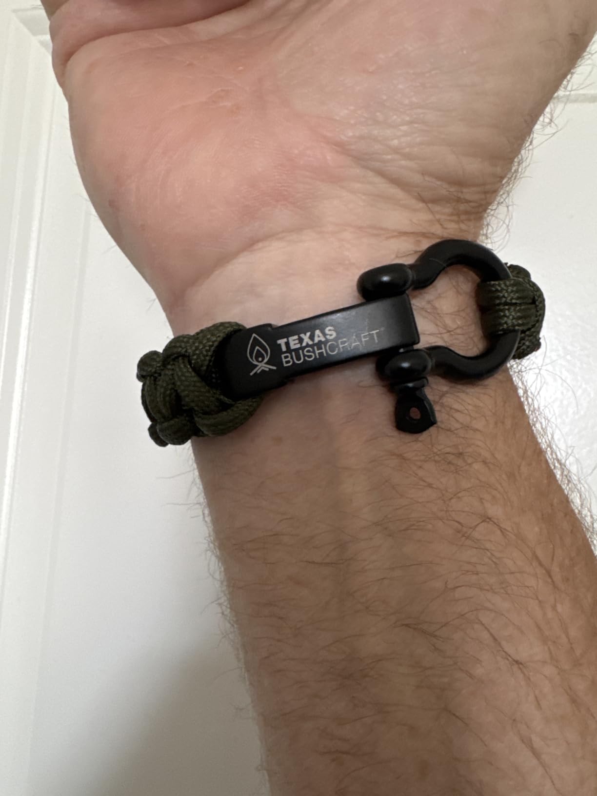Firecraft Cord Survival Bracelet - Paracord Bracelet with Bow Shackle for Camping and Emergency - 3 Extra Strands Include Wax Thread, Tinder, and Fishing Line customer photo 1