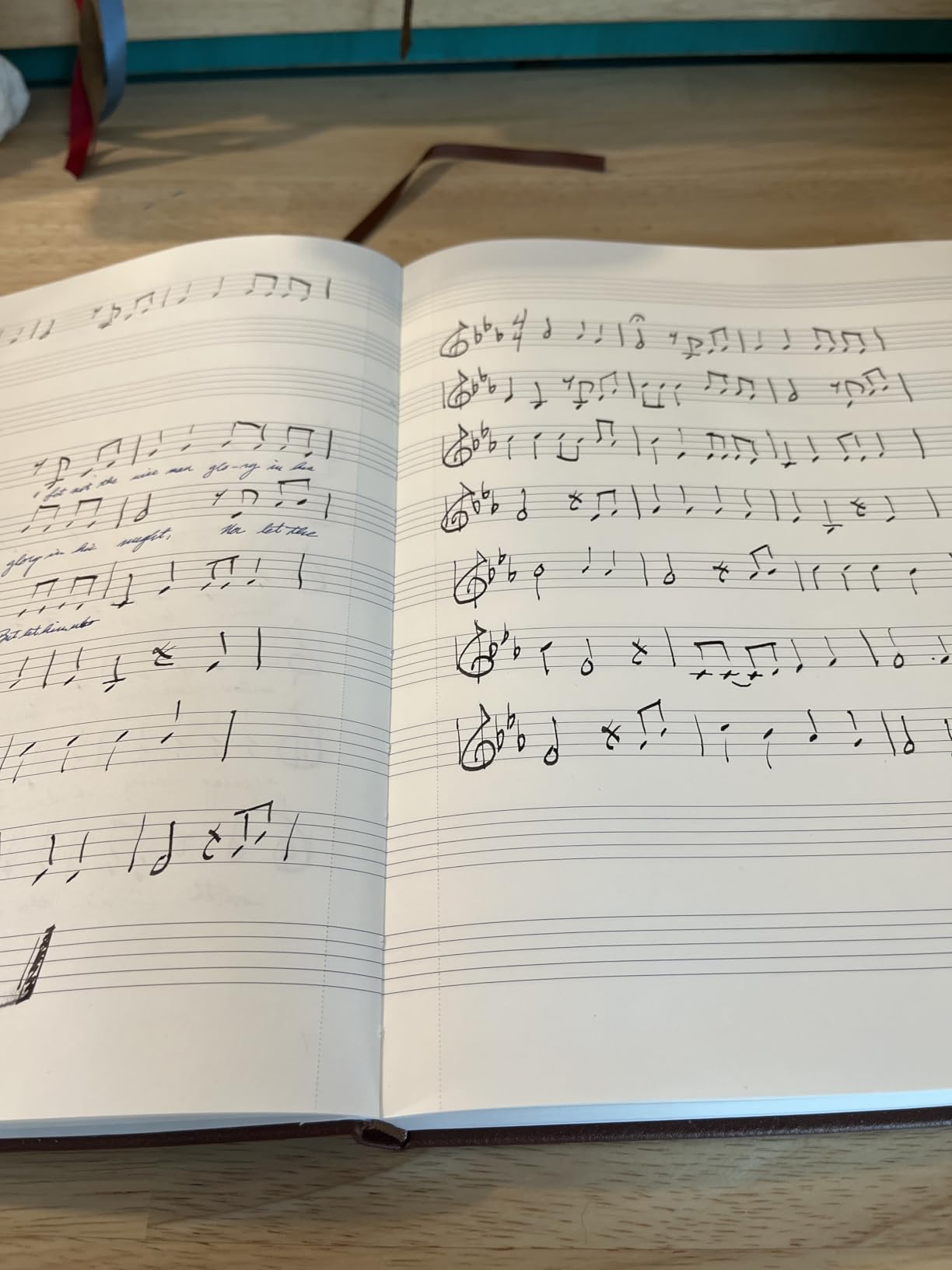 BEECHMORE BOOKS Music Manuscript Paper Notebook - A4 Blank Sheet Music Composition Book for Songwriters & Musicians, 120gsm Thick Staff Paper, 10 Staves, Hardcover Vegan Leather, Perforated Pages customer photo 2
