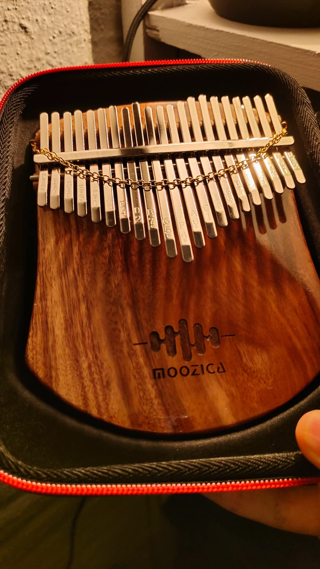 MOOZICA 21 Keys Solid Koa Kalimba Thumb Piano, Single Solid Wood Flat-board Professional Kalimba Marimba with Learning Instruction and High Performance Carrying Case customer photo 1