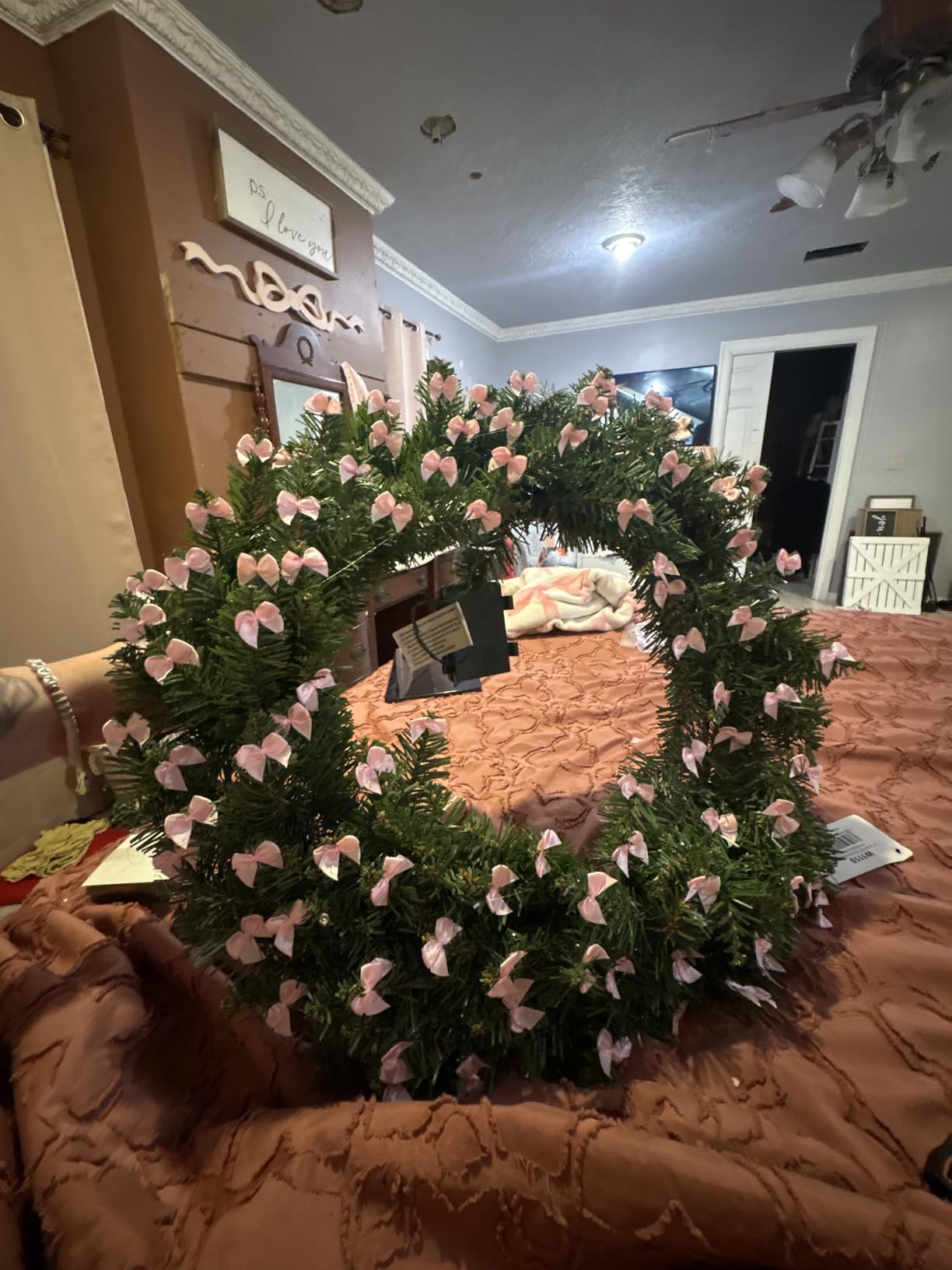 Nearly Natural 24in Artificial Pine Christmas Wreath, Faux Greenery with Clear LED Lights for Indoor Decor customer photo 2