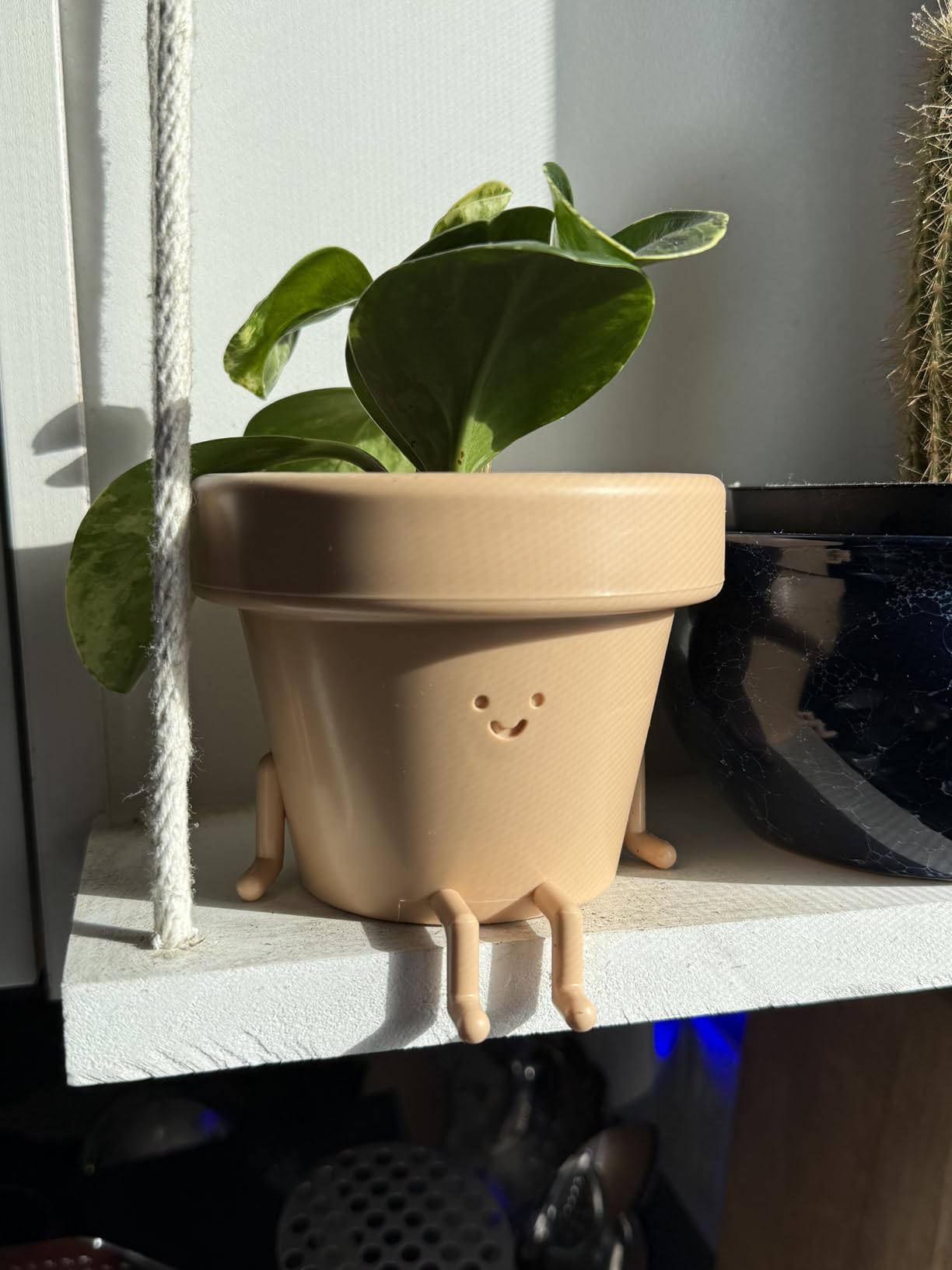 Original Earthlings Sitting Small Plant Pot - 4 Inch Cute Plant Pot - Succulent & Cactus Christmas Planters, Removable Drainage Plug, Cute Decor Plant Gifts for Plant Lovers, Teacher Gifts customer photo 1