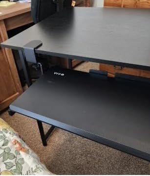 VIVO Large Height Adjustable Under Desk Keyboard Tray, C-clamp Mount System, 27 (33 Including Clamps) x 11 inch Slide-Out Platform for Typing, Black, MOUNT-KB05HB customer photo 1