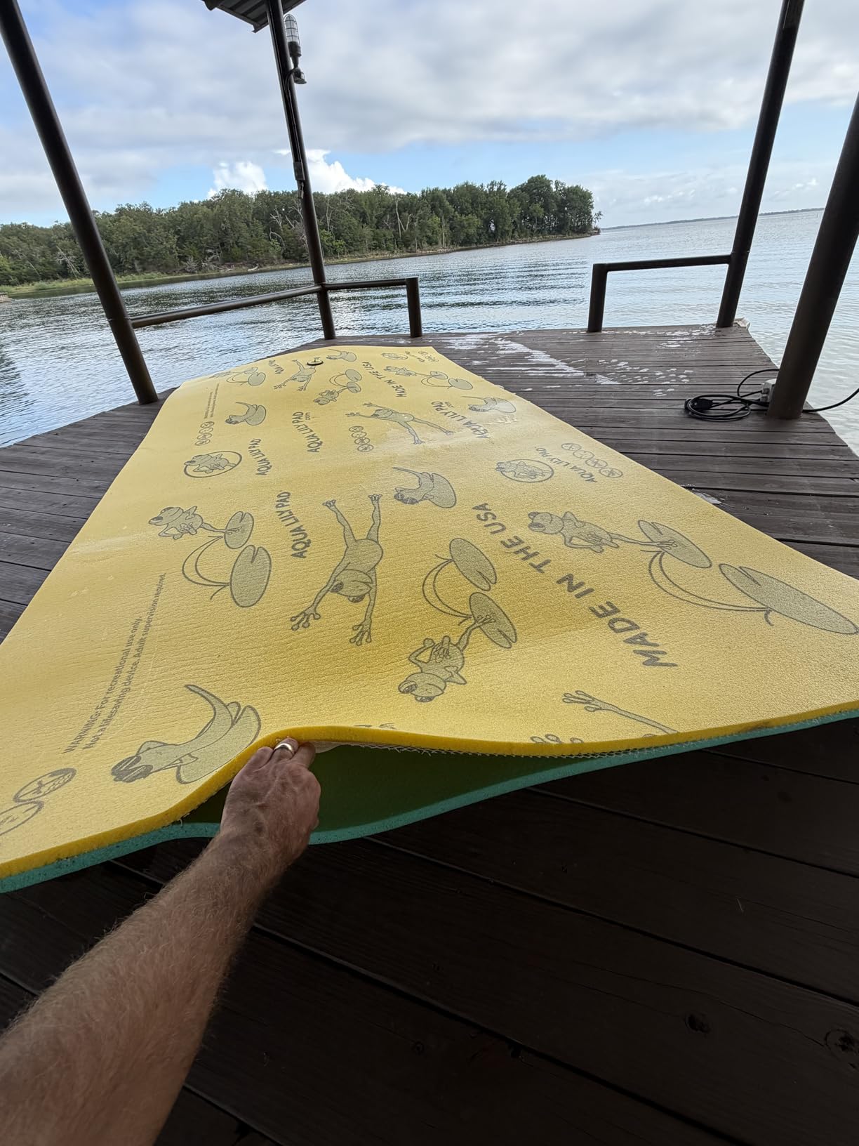 Aqua Lily Pad Original Floating Water Mat Island Float Layer FlexCore Green/Yellow Foam Raft, Made in The USA customer photo 1