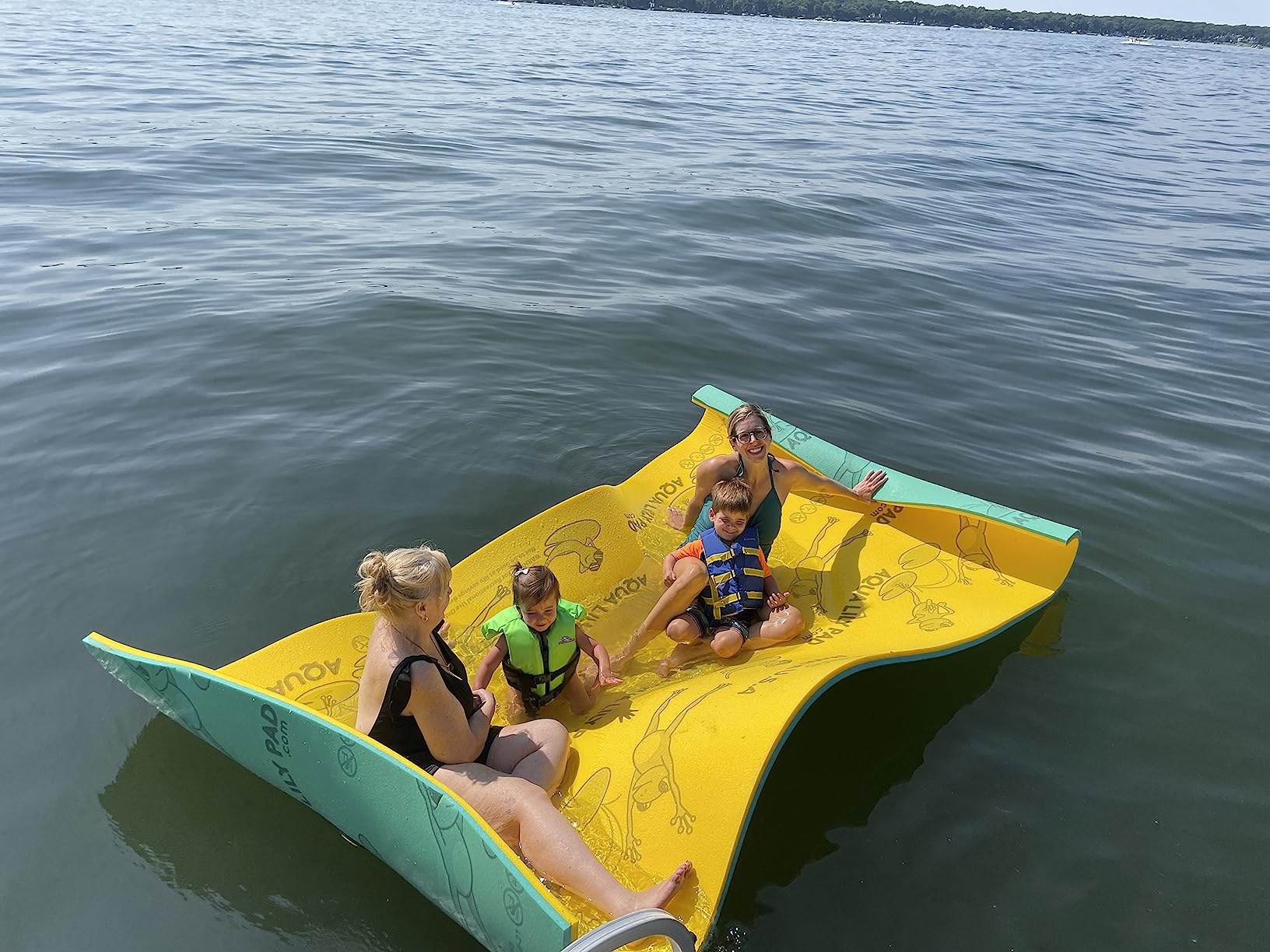 Aqua Lily Pad Original Floating Water Mat Island Float Layer FlexCore Green/Yellow Foam Raft, Made in The USA customer photo 2