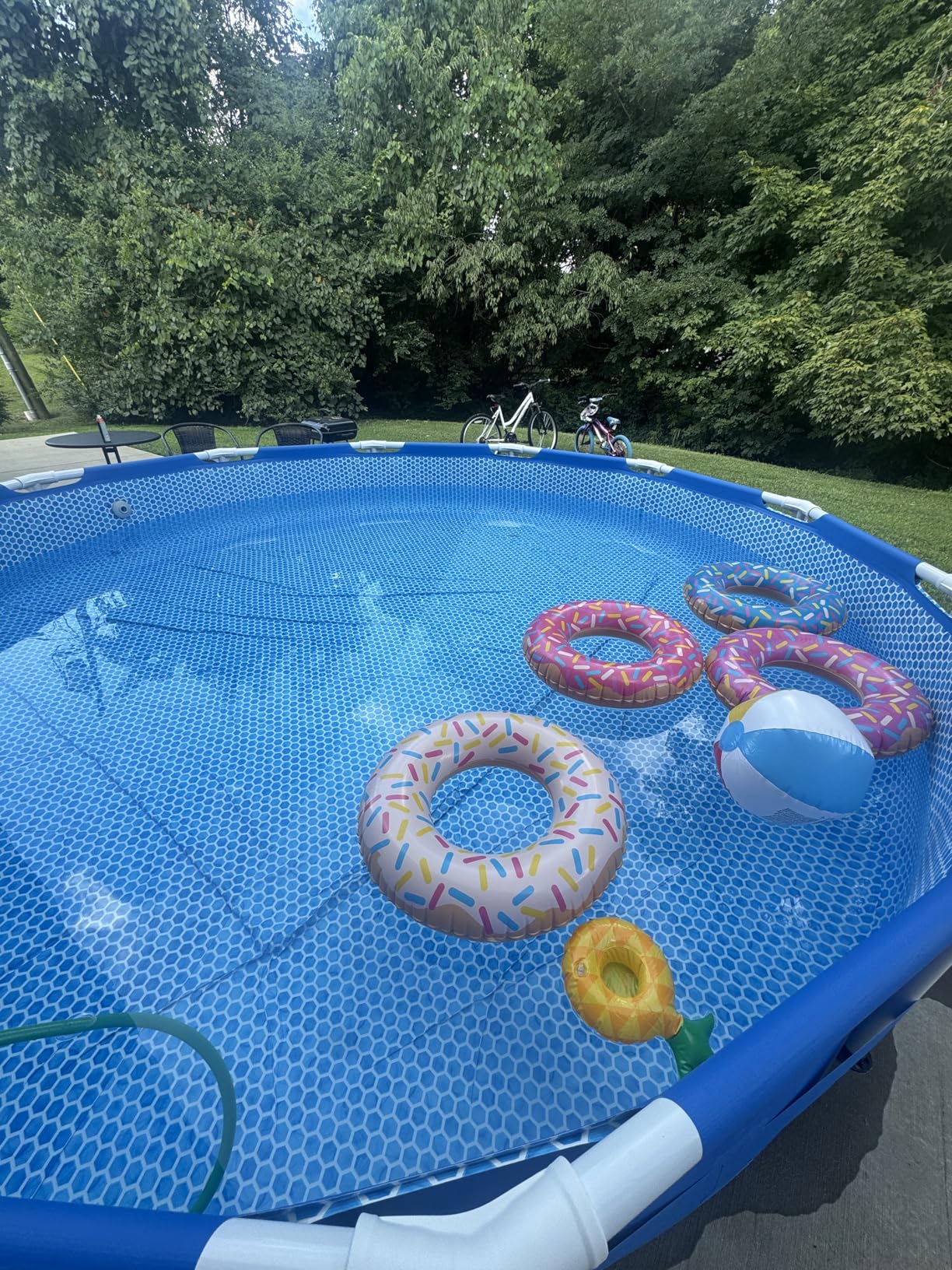 Inflatable Donuts - (Pack of 4) 24 Inch Donut Pool Float for Kids Ages 2-6 Pool Tube, Assorted Swim Rings with Sprinkles for Pool Floaties, Party Decorations customer photo 1
