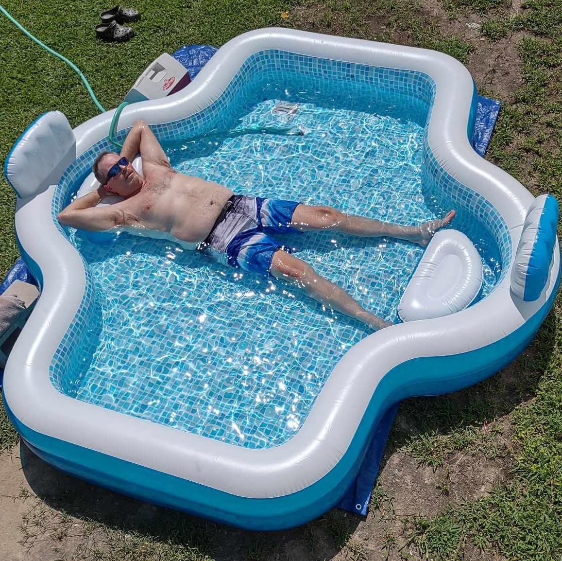 Members Mark Elegant Family Pool 10 Feet Long 2 Inflatable Seats with Backrests, New Version customer photo 1