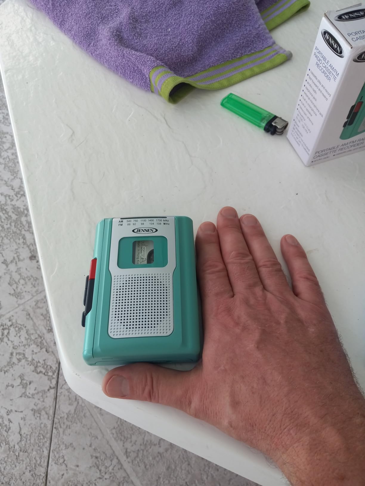Jensen CR-100 Vintage Portable Personal Cassette/Recorder Tape Player with AM-FM Radio Built-in Speaker & Microphone, Headphone Jack Input - Teal Limited Edition customer photo 2
