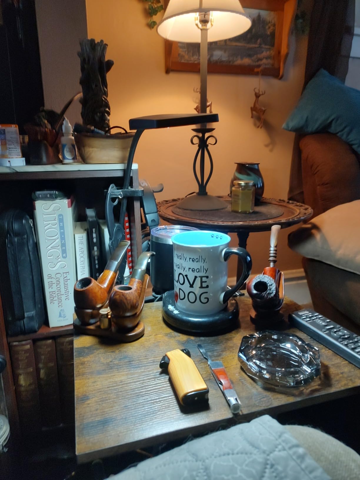 RAW HYD Walnut Tobacco Pipe Stand - Elegant Wooden Smoking Pipe Holder with Sturdy, Stable Base - Classic Tobacco Accessories for Home, Office, or Collector Display customer photo 1