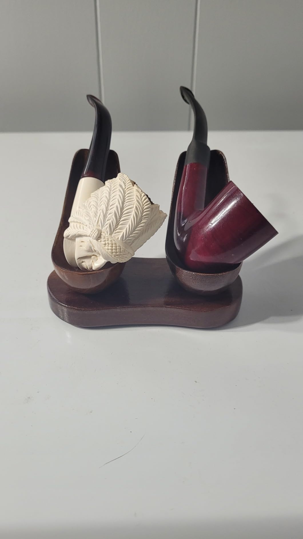 RAW HYD Walnut Tobacco Pipe Stand - Elegant Wooden Smoking Pipe Holder with Sturdy, Stable Base - Classic Tobacco Accessories for Home, Office, or Collector Display customer photo 2