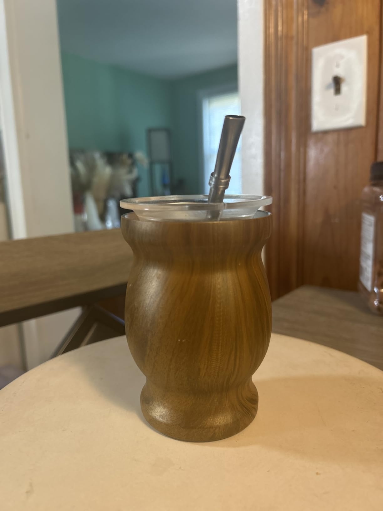 LA FEE Yerba Mate Natural Gourd/Tea Cup Set Brown (Original Traditional Mate Cup - 8 Ounces), Includes Yerba Mate Straw & Cleaning Brush, Stainless Steel | Double-Walled | Easy to Clean customer photo 1