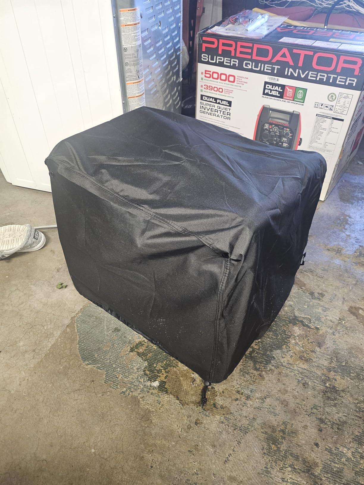 Generator Cover Waterproof, Heavy Duty Thicken 600D Polyester with Elastic Drawstring, Weather/UV Resistant Generator Cover for Universal Portable Generators 3000-5000 Watt (25
