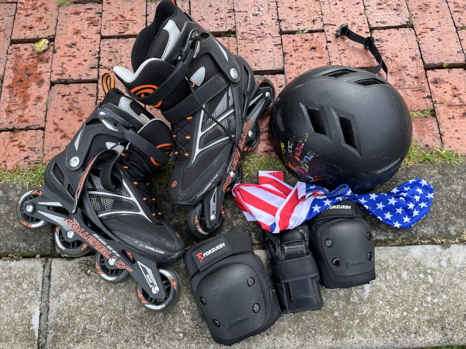 Adult&Kids Knee Pads Elbow Pads Wrist Guards 6 in 1 Protective Gear Set | For Inline Skating, Roller Skate, Skateboarding, Scooter, BMX cycling Sports, shock absorb protective gear customer photo 1