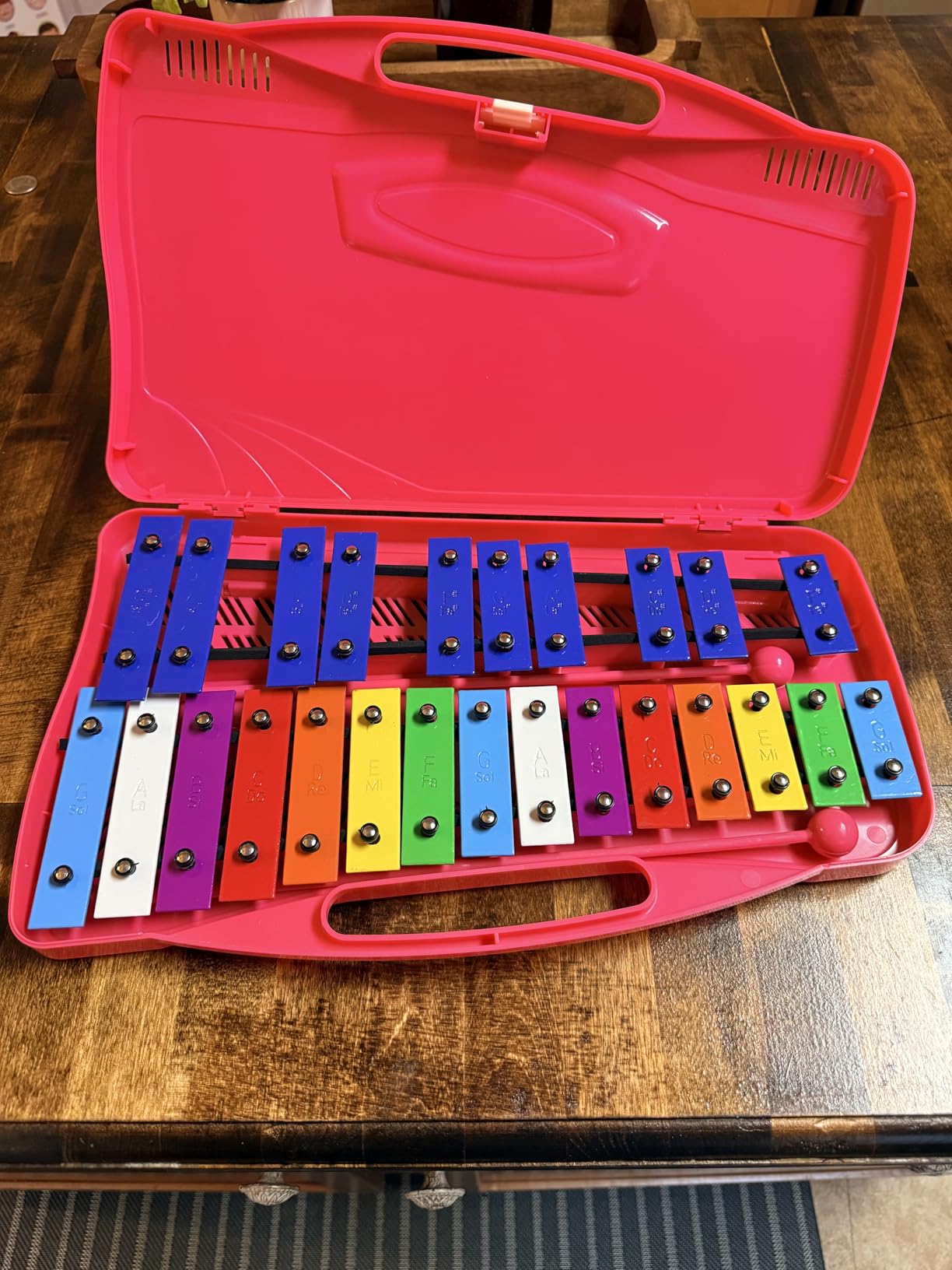 Soulmate Xylophone for Kids 25 Note Xylophone Instrument Professional Glockenspiel Percussion with case and Two Safe Mallets for Beginners, Colorful Metal Keys customer photo 2