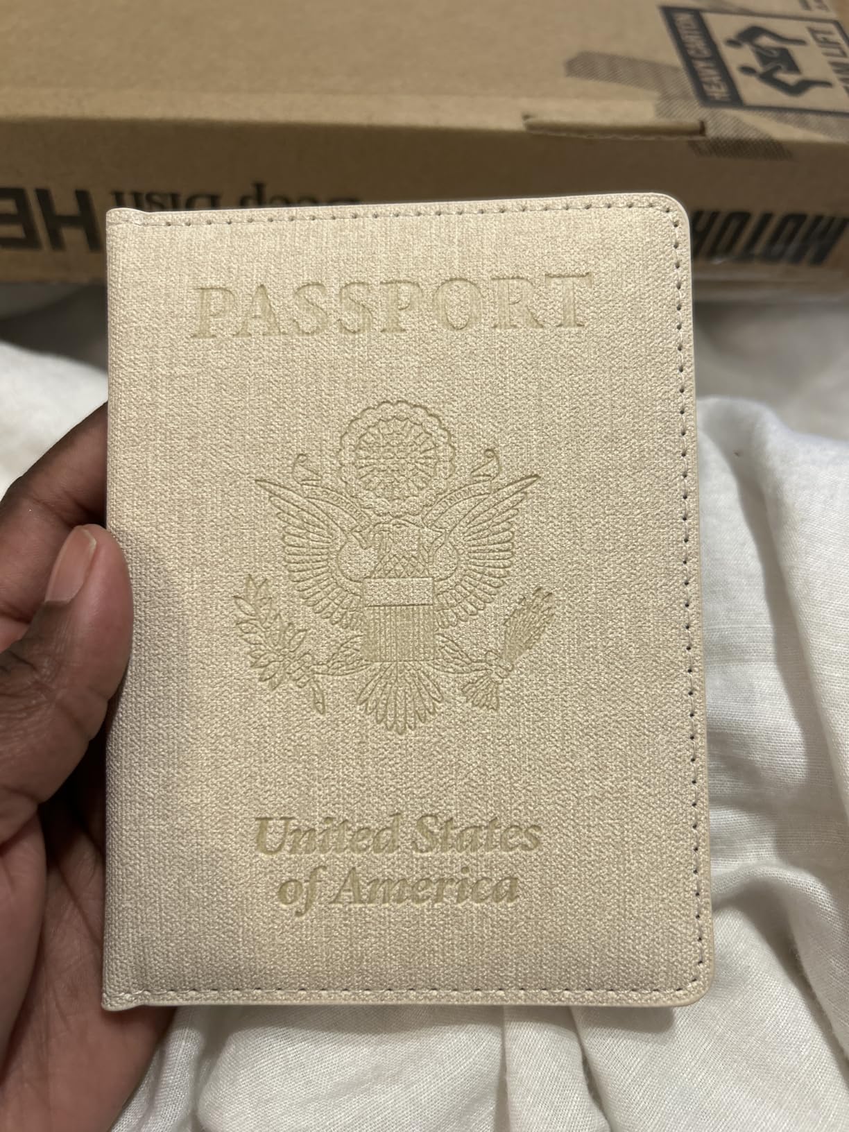 2 Pack Passport Cover With Card Slots RFID Blocking-White&Black | PU Leather Lightweight slim travel passport cover wallet with 4pcs RFID Blocking Credit/ID card slots customer photo 2