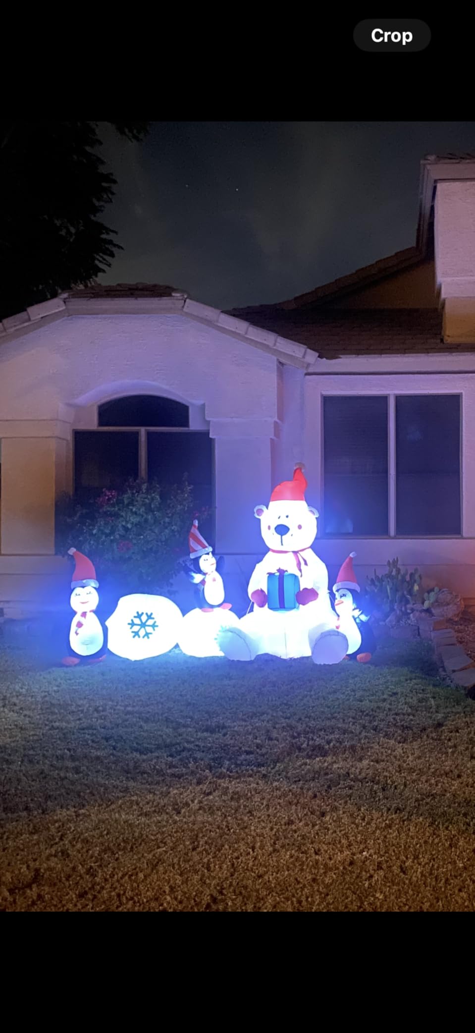 Inflatable Christmas Decorations, SHDEJTG 10FT Snowman Polar Bear Snowball Blow Up Christmas Decorations Outdoor with Colorful Rotating LED Lights, Giant Inflation for Xmas Indoor Lawn Garden customer photo 1