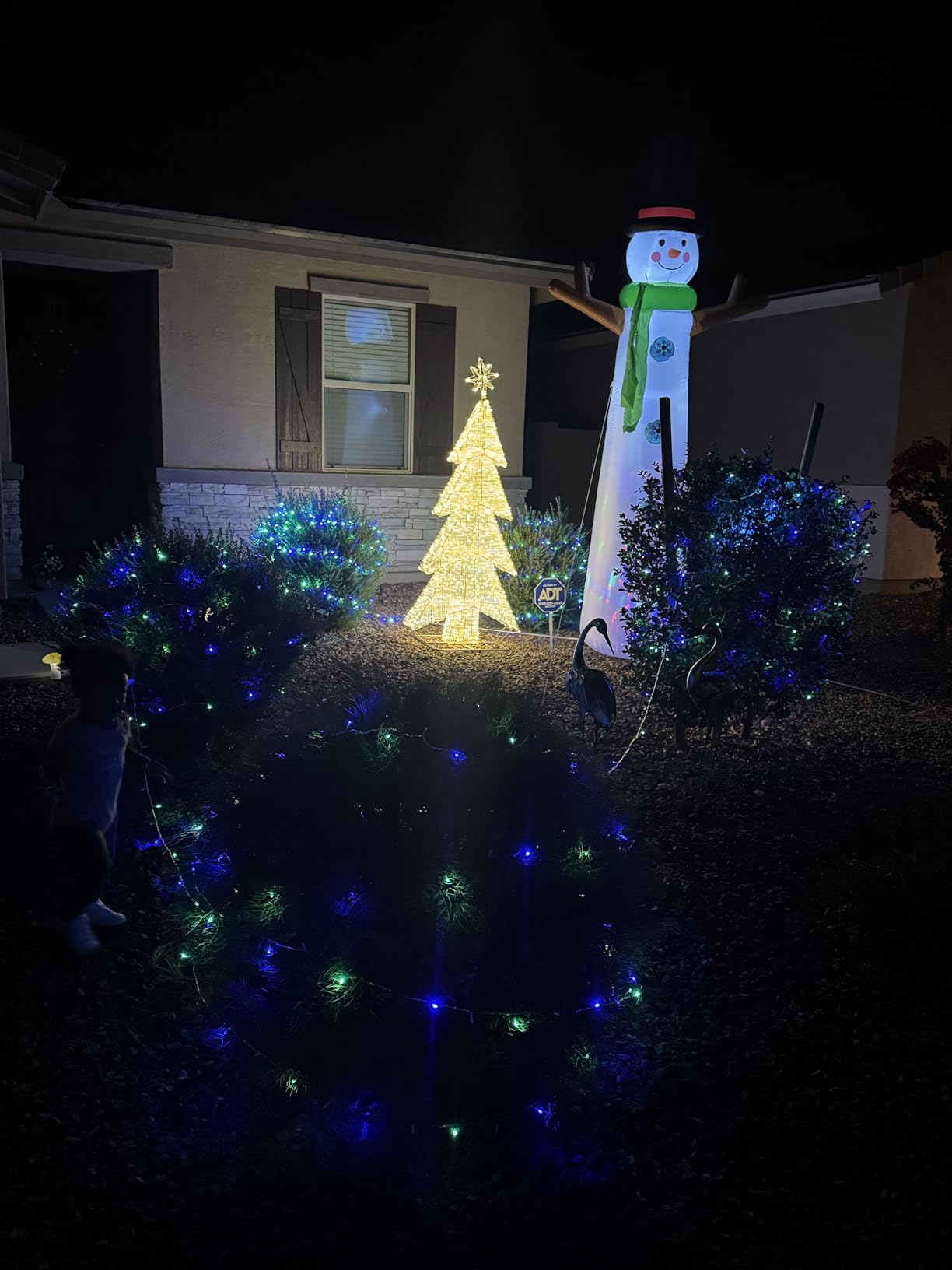 Inflatable Christmas Decorations, SHDEJTG 10FT Snowman Polar Bear Snowball Blow Up Christmas Decorations Outdoor with Colorful Rotating LED Lights, Giant Inflation for Xmas Indoor Lawn Garden customer photo 2