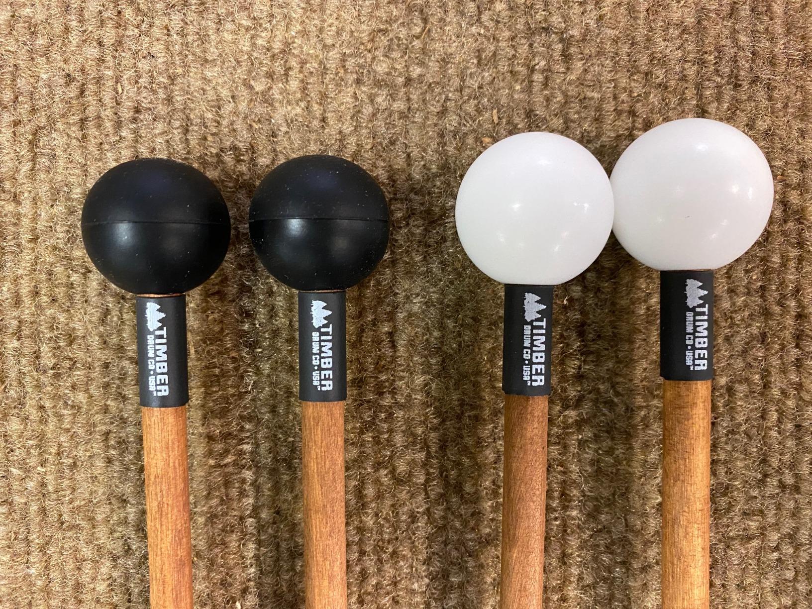 Timber Drum Co. Xylophone/Marimba Mallets - MADE IN U.S.A. Percussion | Sticks For Vibraphone, Temple Blocks, Log Drum - Hard Rubber with Solid Birch Handles, 15.25