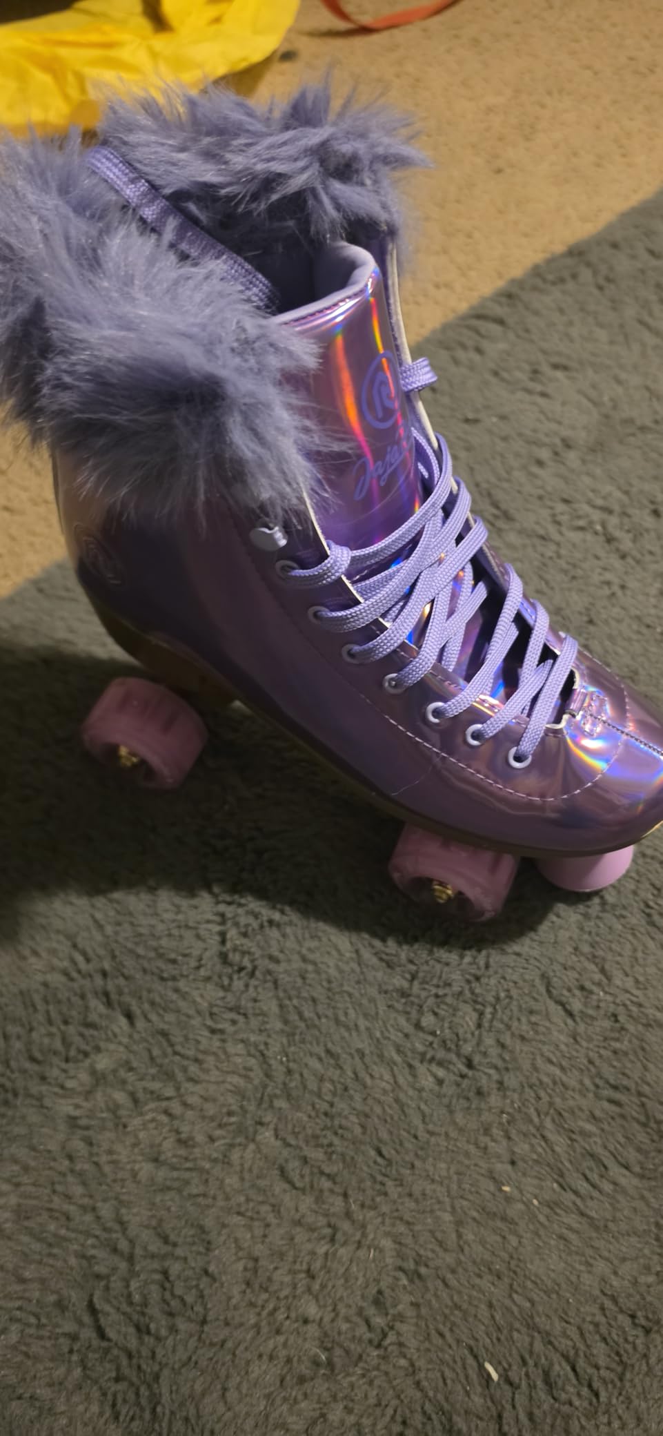 JajaHoho Roller Skates for Women, Holographic High Top Classic Rollerskates Shiny Double-Row Glitter Wheels Quad Skates for Girls, Indoor & Outdoor customer photo 2