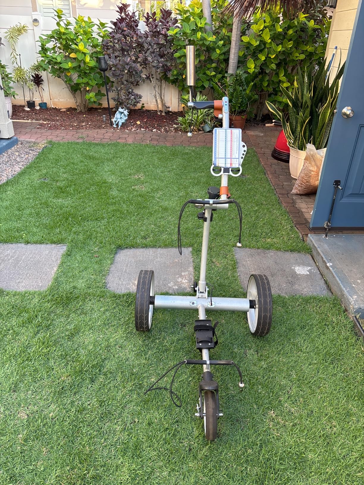 Electric Golf Push Cart with Remote Control - Up to 36 Hole & 1500 Life Cycle Lithium Battery Twin Motors Lightweight customer photo 1