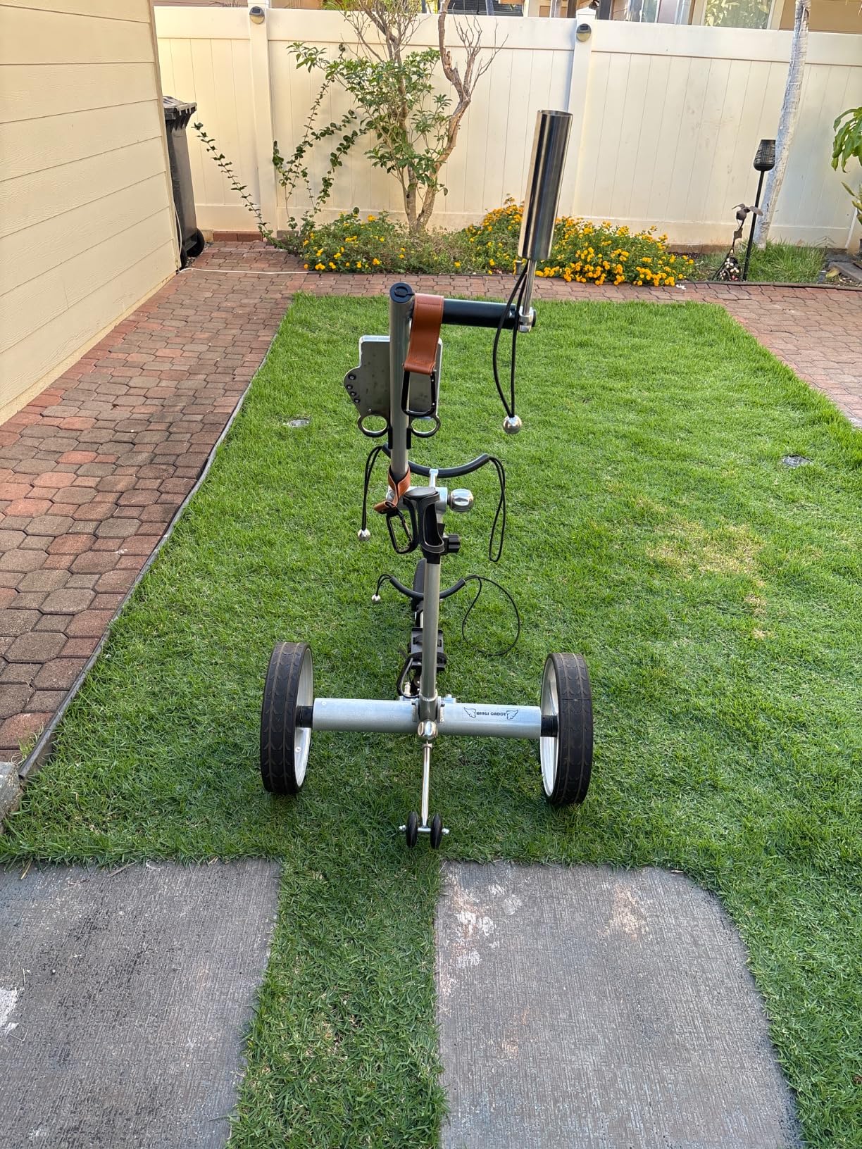 Electric Golf Push Cart with Remote Control - Up to 36 Hole & 1500 Life Cycle Lithium Battery Twin Motors Lightweight customer photo 2