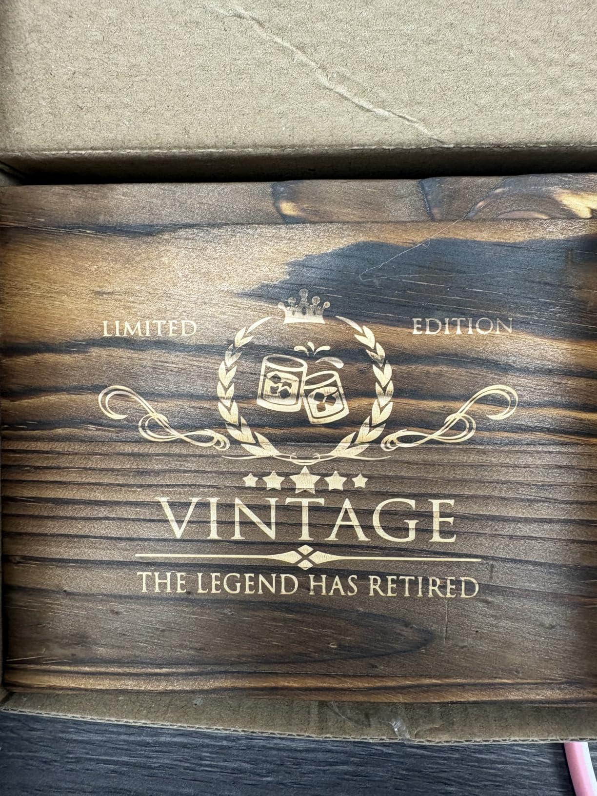 Retirement Gifts for Men Whiskey Glass Set - The Legend Has Retired 2026 - Retirement Party Decorations, Supplies - Gifts Ideas for Him, Dad, Husband, Friends - Wood Box & Whiskey Stones & Coaster customer photo 2