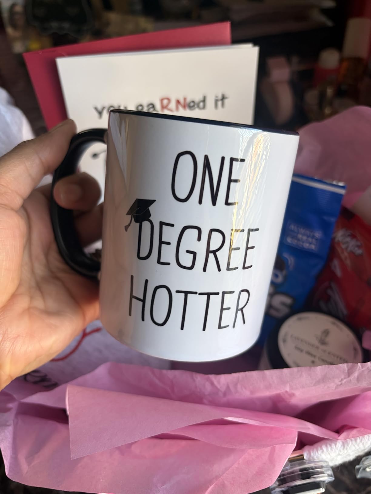 Graduation Gift for Her, Him - 11oz Ceramic One Degree Hotter Mug - 2026 Funny College, Masters Degree, Phd, Nursing & Nurse, High School Grad Gifts for Women Men, Graduation Party Decorations customer photo 1