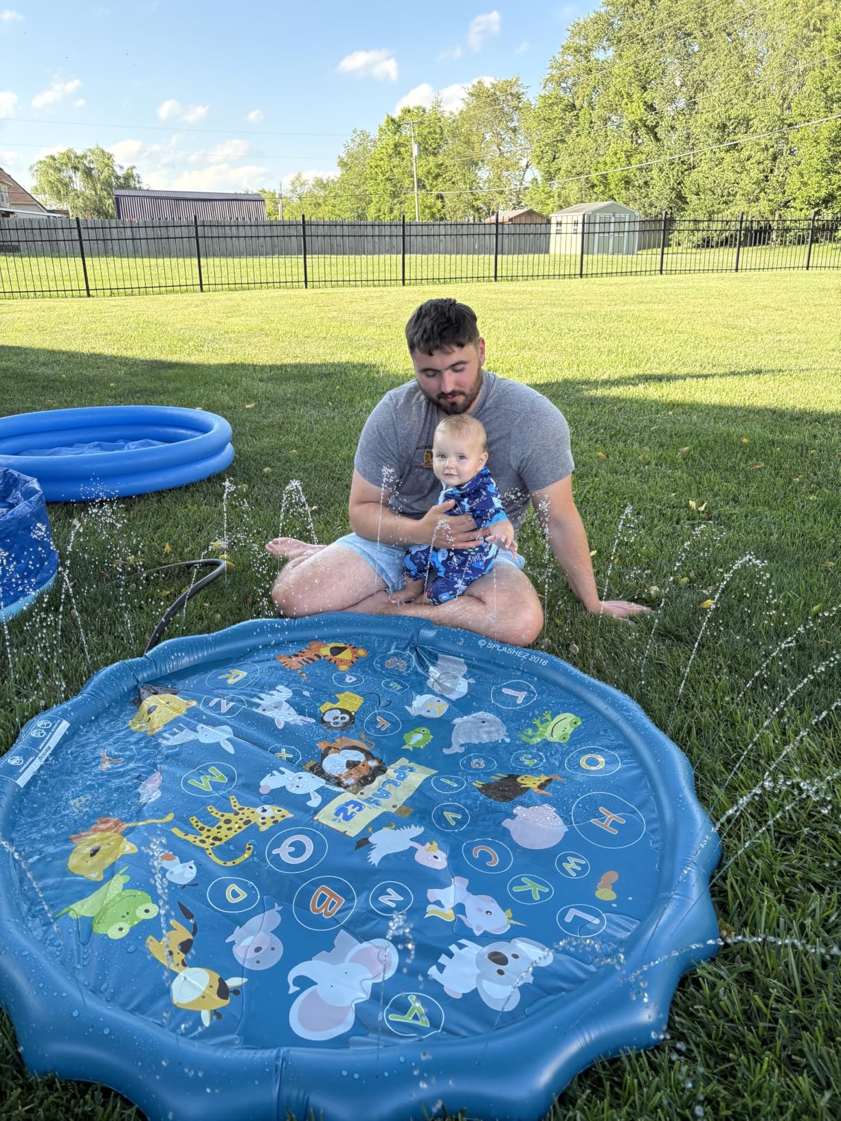 SplashEZ Non Slip Splash Pad for Kids & Dogs, 69'' Extra Large Splash Pad Sprinkler for Kids, Dog Water Summer Toys - Great Outdoor Toys for Toddlers 1-3 & Children Ages 4-8, Baby Pool for Backyard customer photo 1
