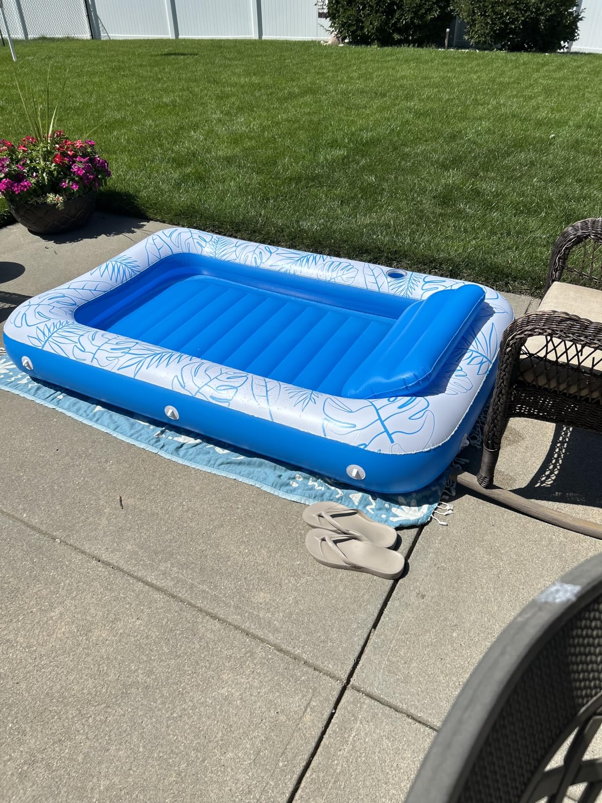 Inflatable Tanning Pool Lounger Float - Jasonwell 4 in 1 Sun Tan Tub Sunbathing Pool Lounge Raft Floatie Toys Water Filled Tanning Bed Mat Pad for Adult Blow Up Kiddie Pools Kids Ball Pit customer photo 1