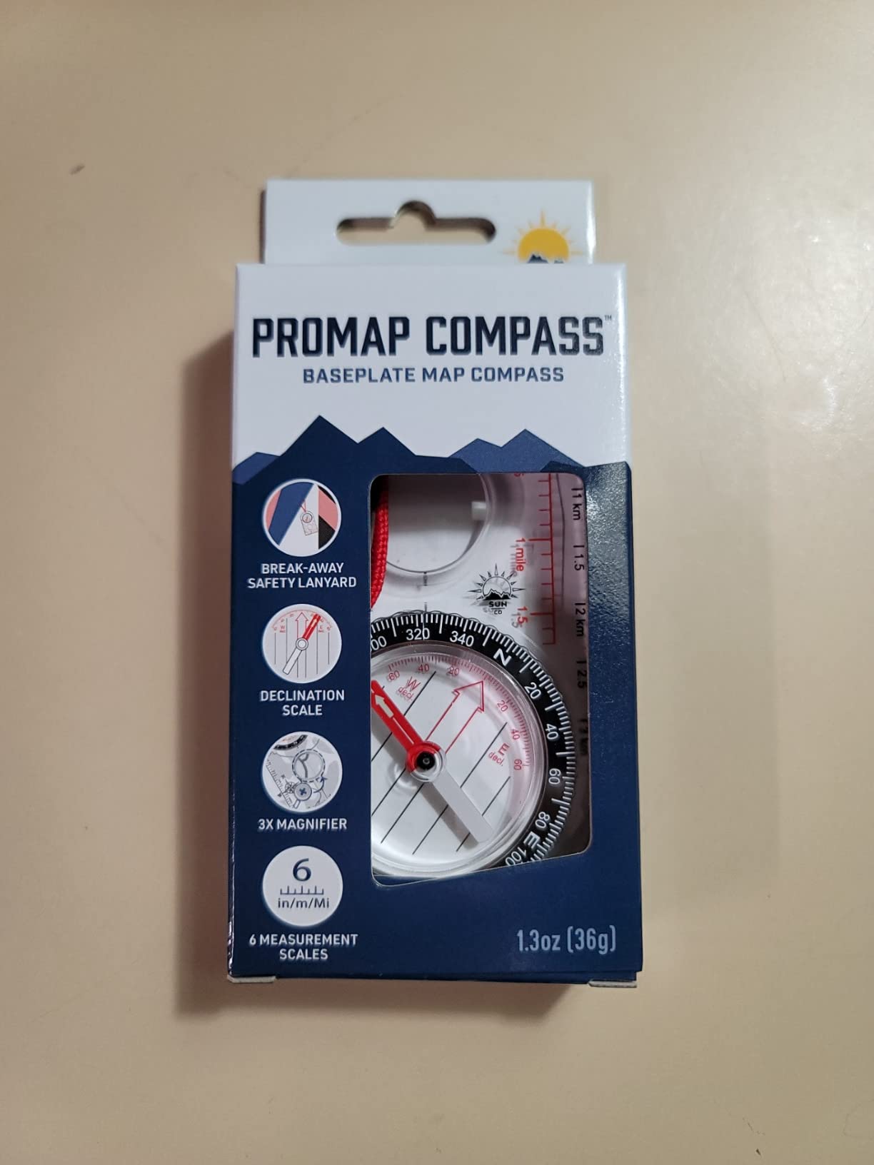 Sun Company ProMap - Ultra Lightweight Baseplate Map Compass with Declination Scale - Accurate Orienteering Compass for Hiking, Backpacking, Camping, and Survival Navigation customer photo 1