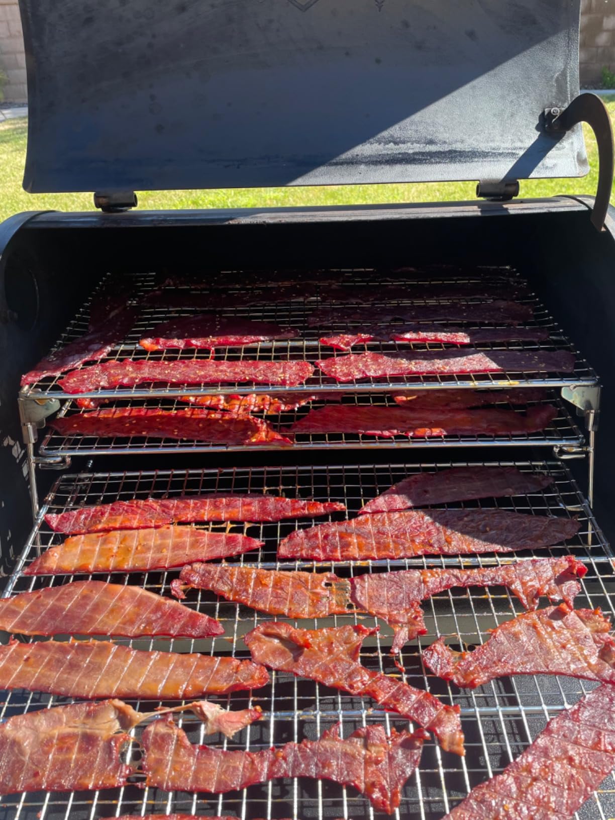 3-Tier Jerky Rack for Traeger & Pit Boss-830 sq in Stainless Steel Smoker Rack | Fits Traeger Pro 575/34, Pit Boss 820/1000/1100, Camp Chef & more. 304SS, rustproof. Foldable & easy storage. Dishwasher safe. customer photo 1