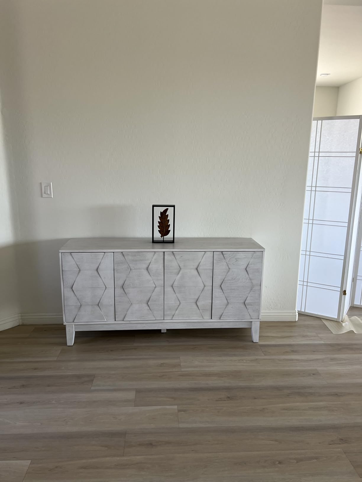 HULALA HOME Mid Century Sideboard Buffet Cabinet with Solid Wood Legs, 60