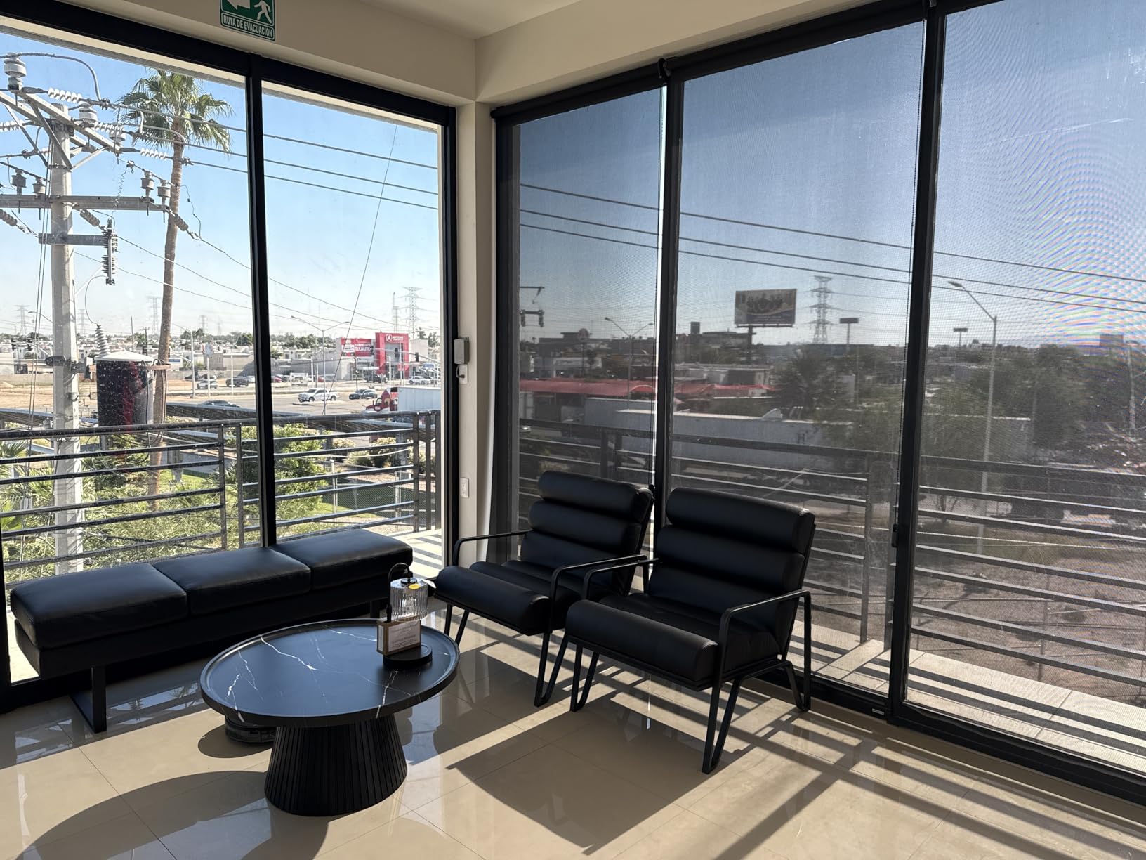 Furmax Waiting Room Chairs Faux Leather Office Guest Chair, 59.6 Inches Conference Room Chairs 3 Seats Upholstered Reception Bench, Lobby Furniture for Salon and Shop, Black customer photo 1