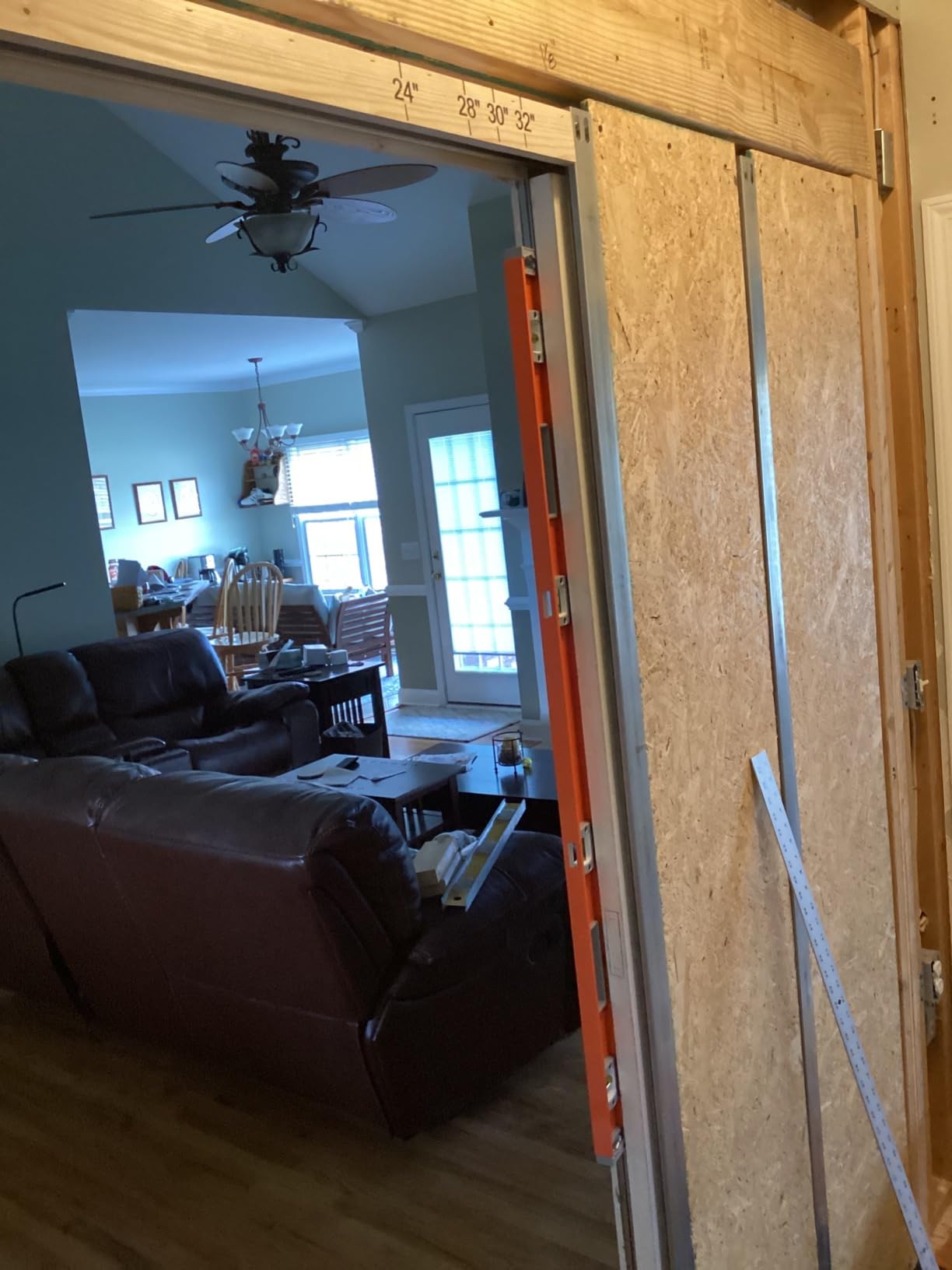 EaseLife 30x80in Pocket Door Frame Kit with Two-Way Soft Close Mechanism for 2X4 Studs Wall, Sliding Hardware for 24