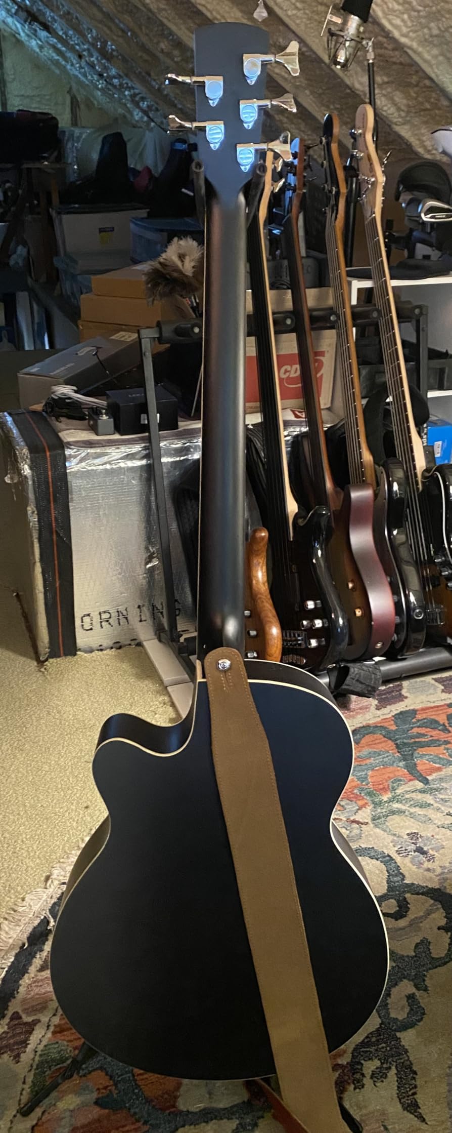 TARIO Fretless 5 String Electric Acoustic Bass Spruce Top Mahogany Back & Sides customer photo 1