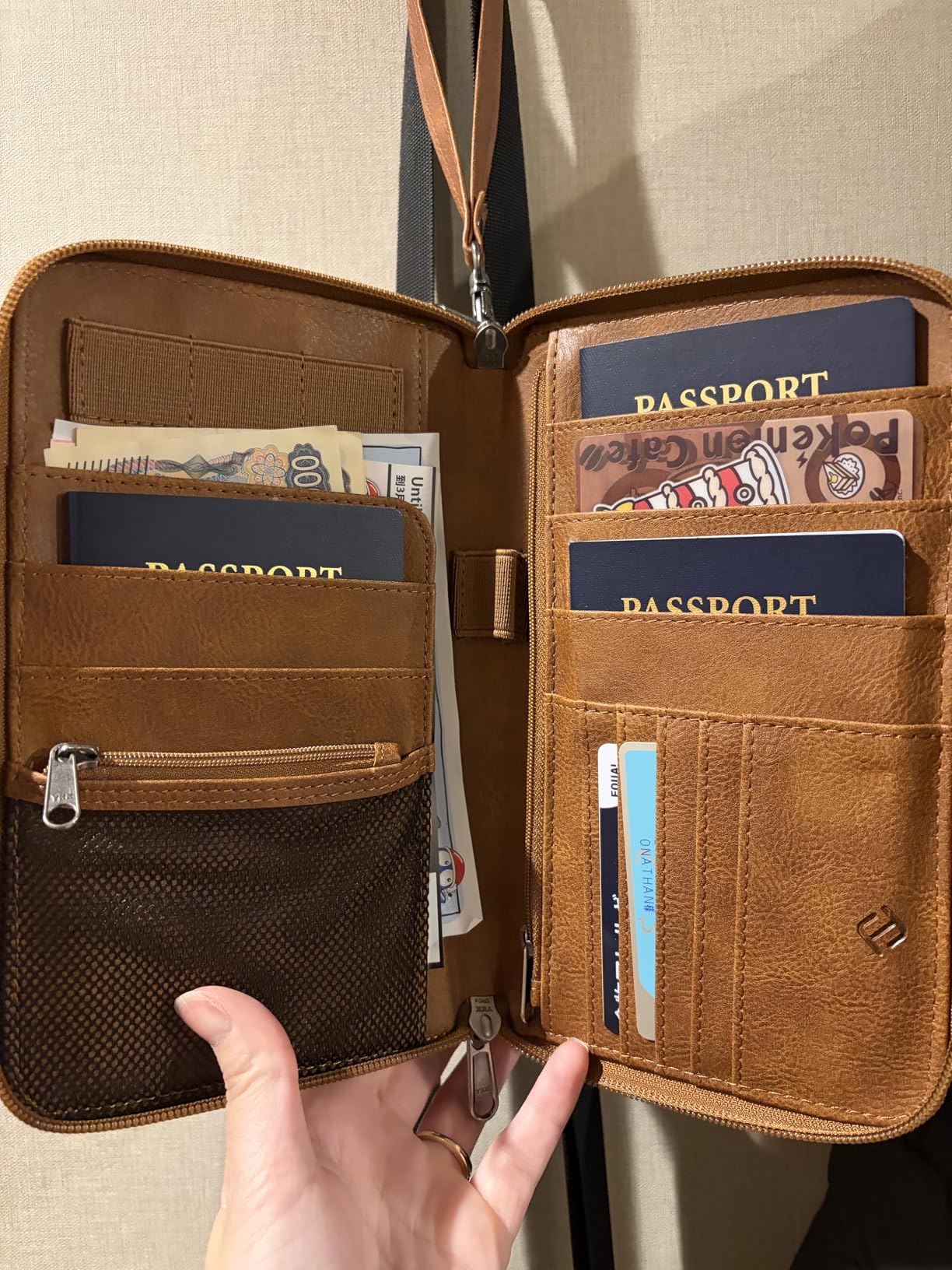 Family Passport Holder Wallet Travel Document Organizer Clutch Bag customer photo 2