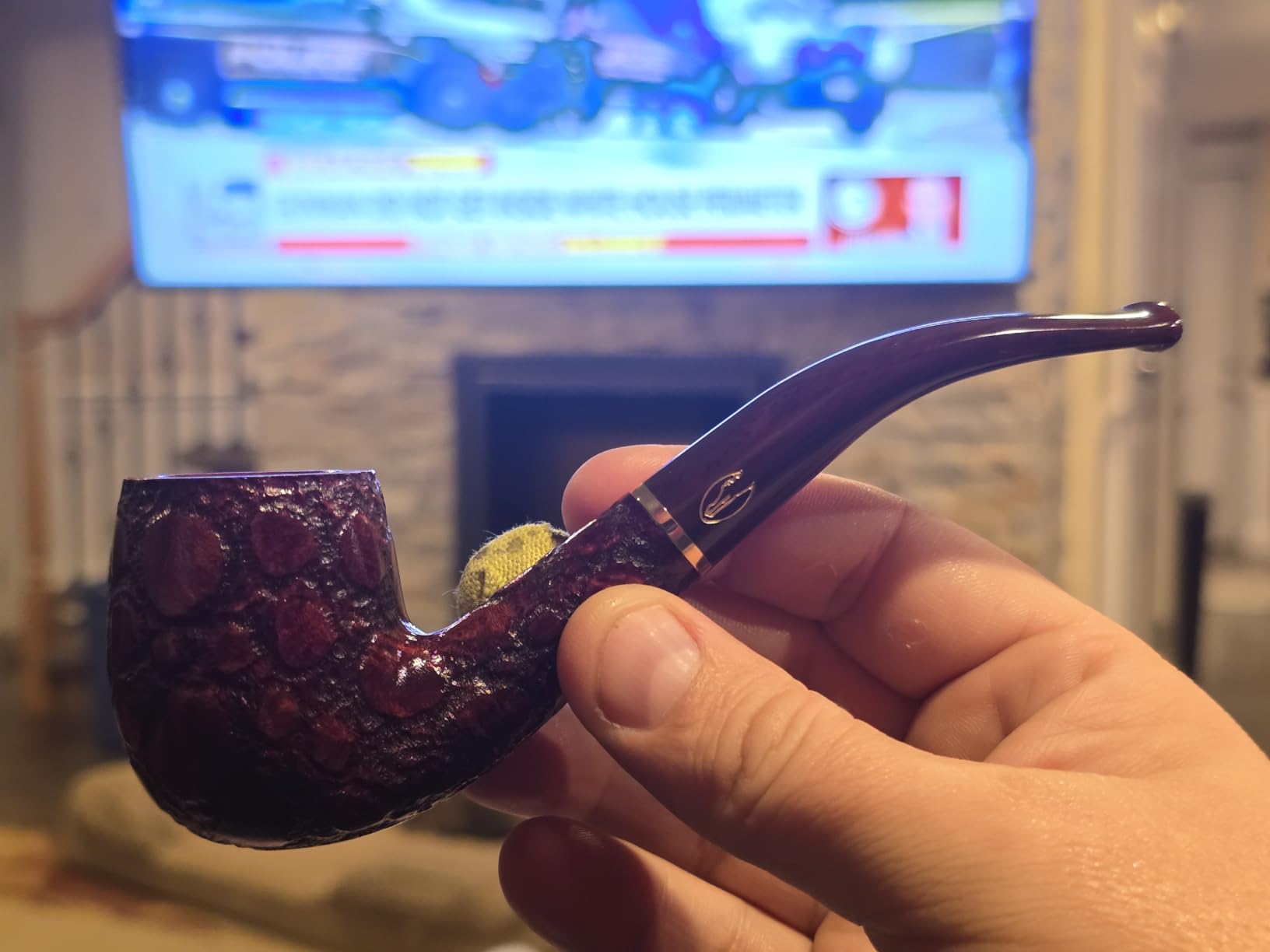 Savinelli Pipes Alligator Collection: Colorful Wood Briar Pipe (Blue, 606 KS) customer photo 1