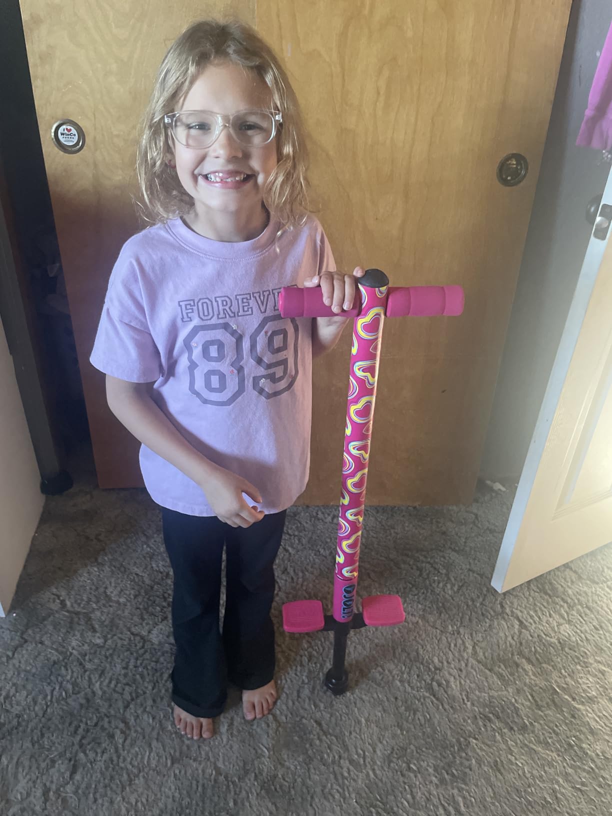 Flybar Jolt Pogo Stick for Kids, Perfect for Beginners w/Foam-Covered Metal Frame, Handles & Padding, Non-Slip Foot Pads, Wide Tip, Outdoor Active Play Toy for Boys & Girls, Ages 6+, Geo customer photo 2