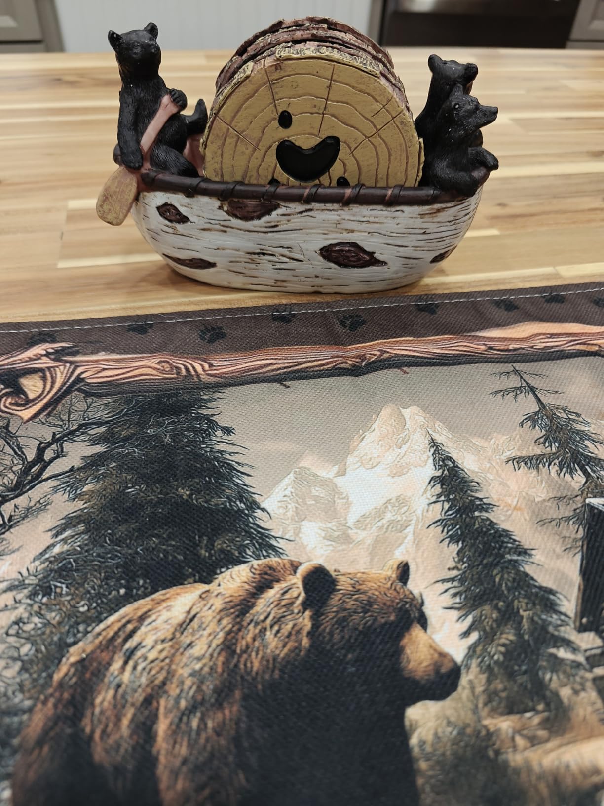 Cabin Obsession Whiskey Barrel Coaster Set - Handcrafted Whiskey Barrel Decor for Whiskey Lovers and Man Cave Gifts for Men - 6 Full Size Whiskey Coasters with Barrel Style Holder for Man Cave Decor customer photo 2