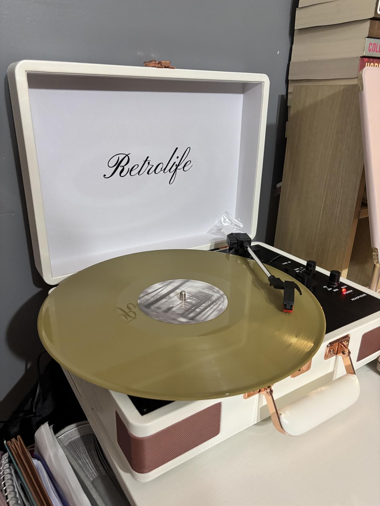 Record Player 3 Speed Bluetooth Portable Suitcase Vinyl Player with Built-in Speakers Turntable Enhanced Audio Sound PU Leather Vintage customer photo 2