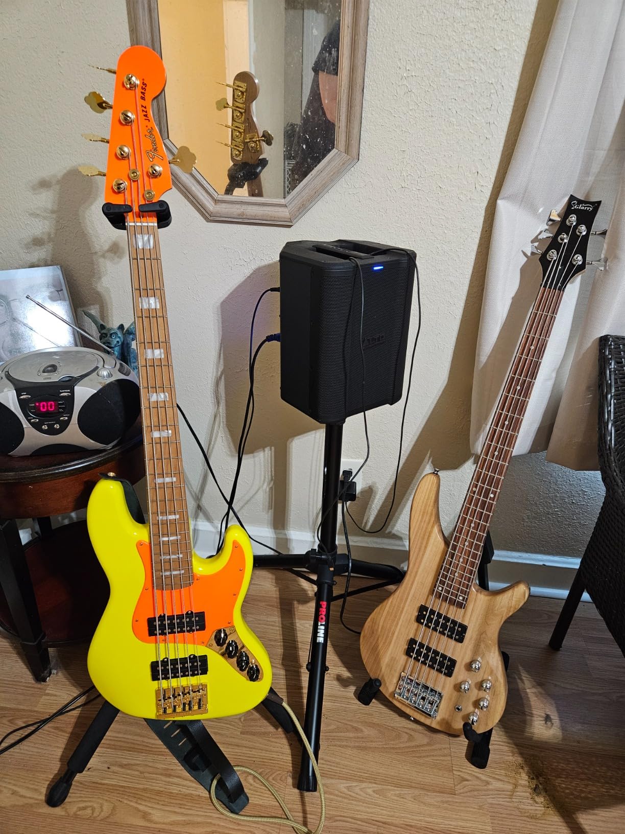 Ktaxon 5 String Electric Bass Guitar, Full Size Standard Right Handed Rosewood Fretboard Bass Kit with Gig Bag Strap Cable Wrench Tool (Upgraded Sunset) customer photo 2
