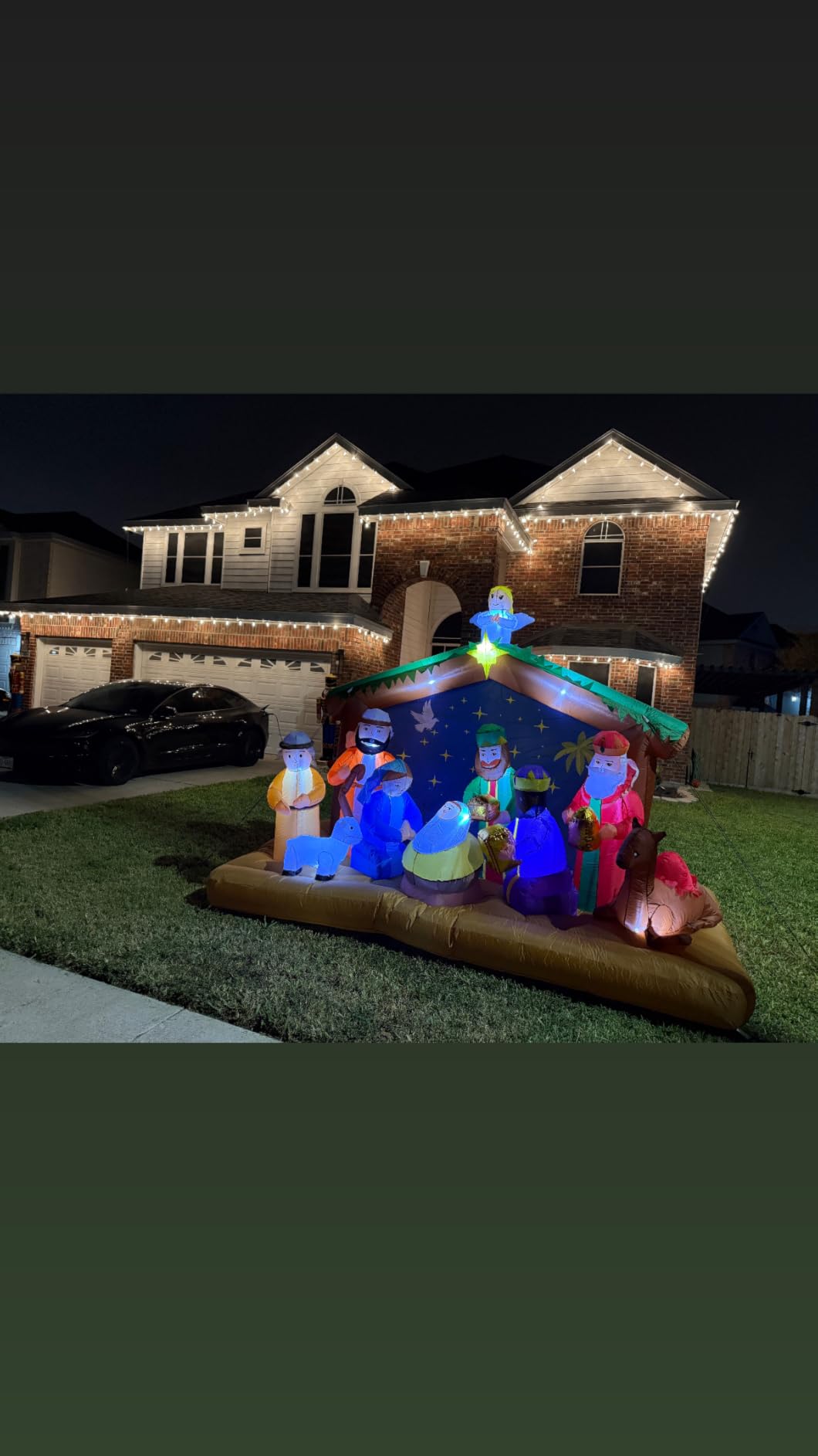 8 FT Christmas Inflatables Nativity Scene Outdoor Decorations, Christmas Blow Up Yard Decorations Nativity Sets for Garden Lawn Xmas Decor customer photo 1