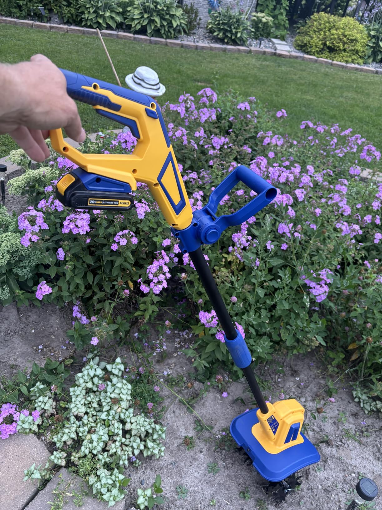 Cordless Garden Tiller Cultivator Compatible with Dewalt 20V Max Battery | Tool Only, 48 Steel Tines, 8.7